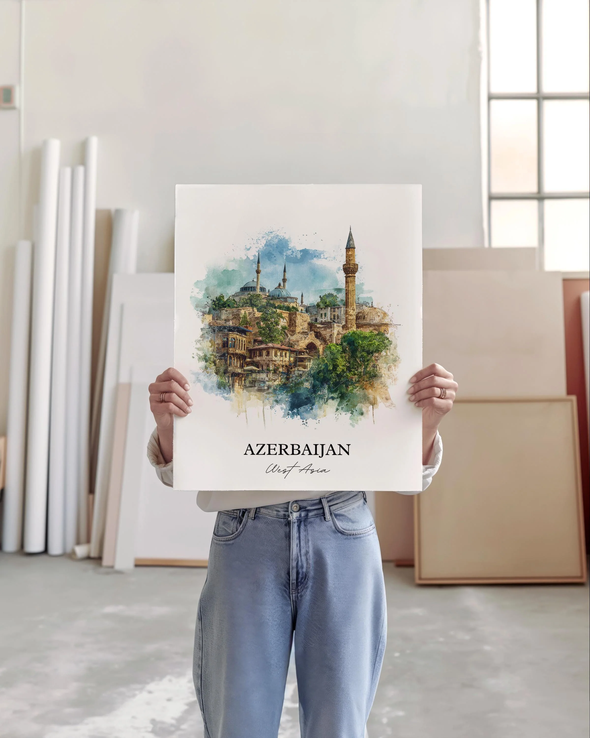 Azerbaijan, Azerbaijan – Watercolor Art Print - Image 4
