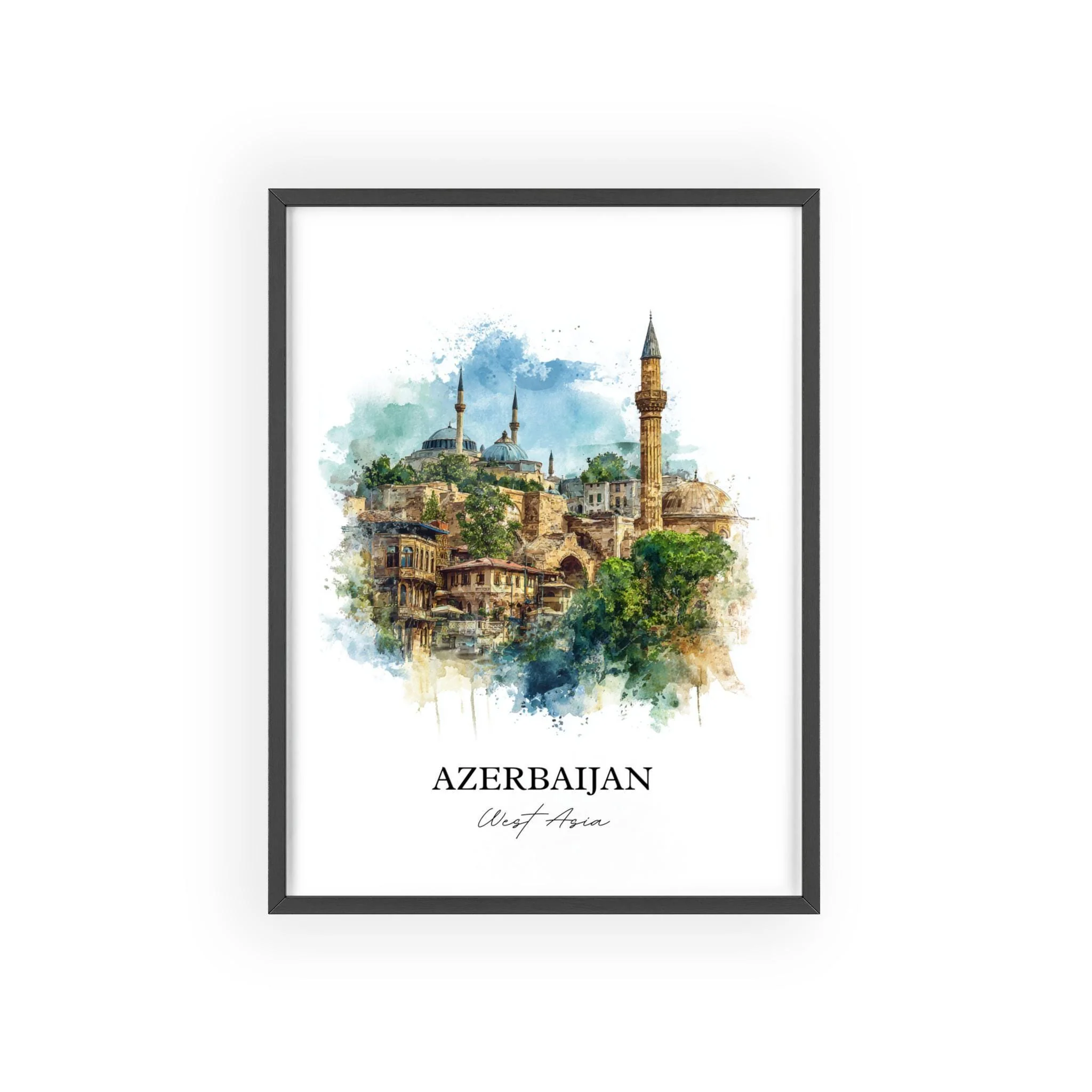 Azerbaijan, Azerbaijan – Watercolor Art Print - Image 7
