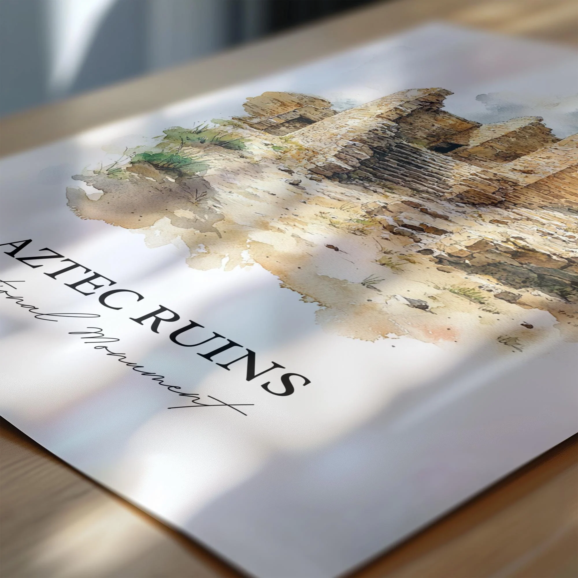 Aztec Ruins National Monument, United States – Watercolor Art Print - Image 2