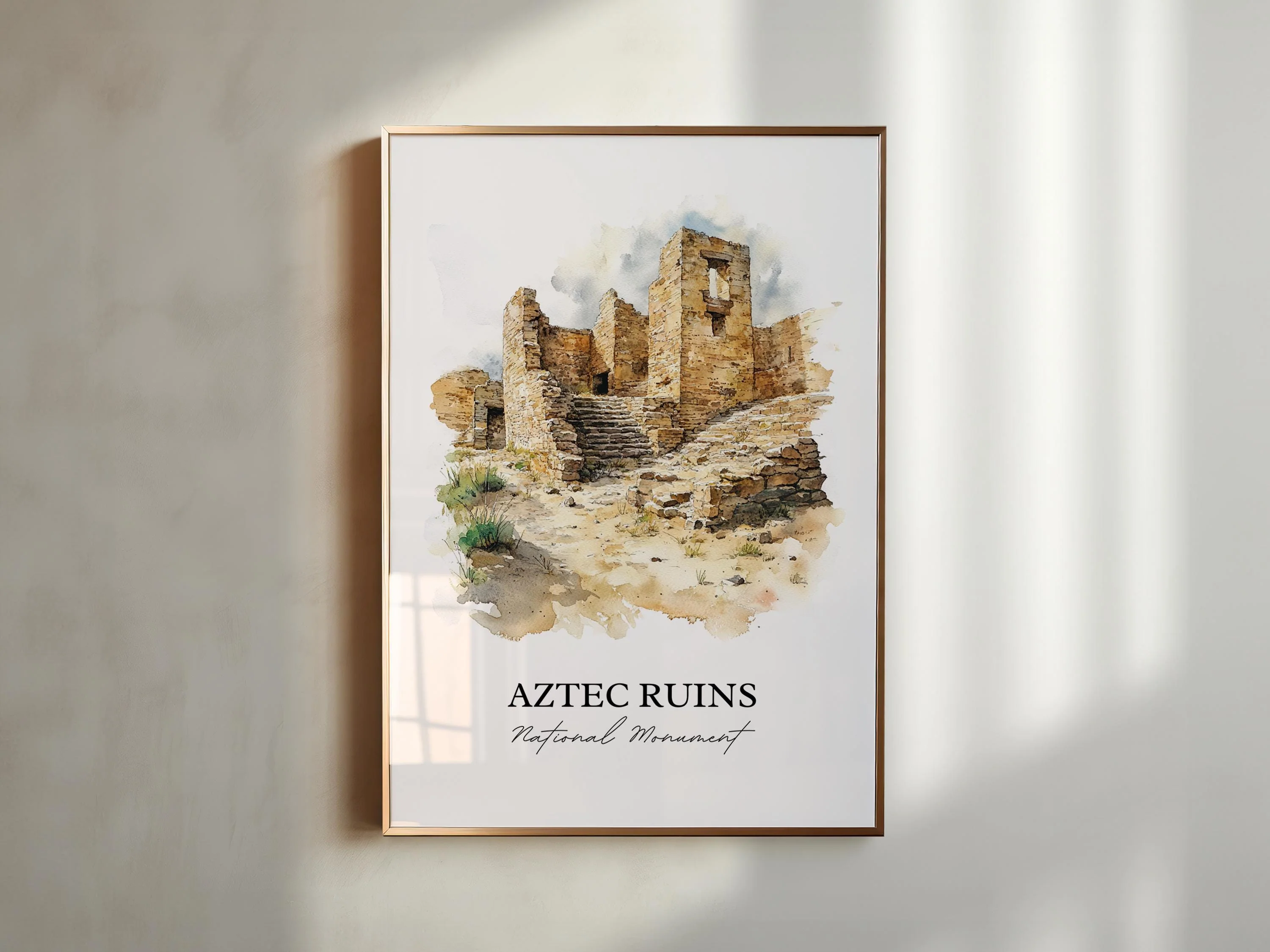 Aztec Ruins National Monument, United States – Watercolor Art Print - Image 4