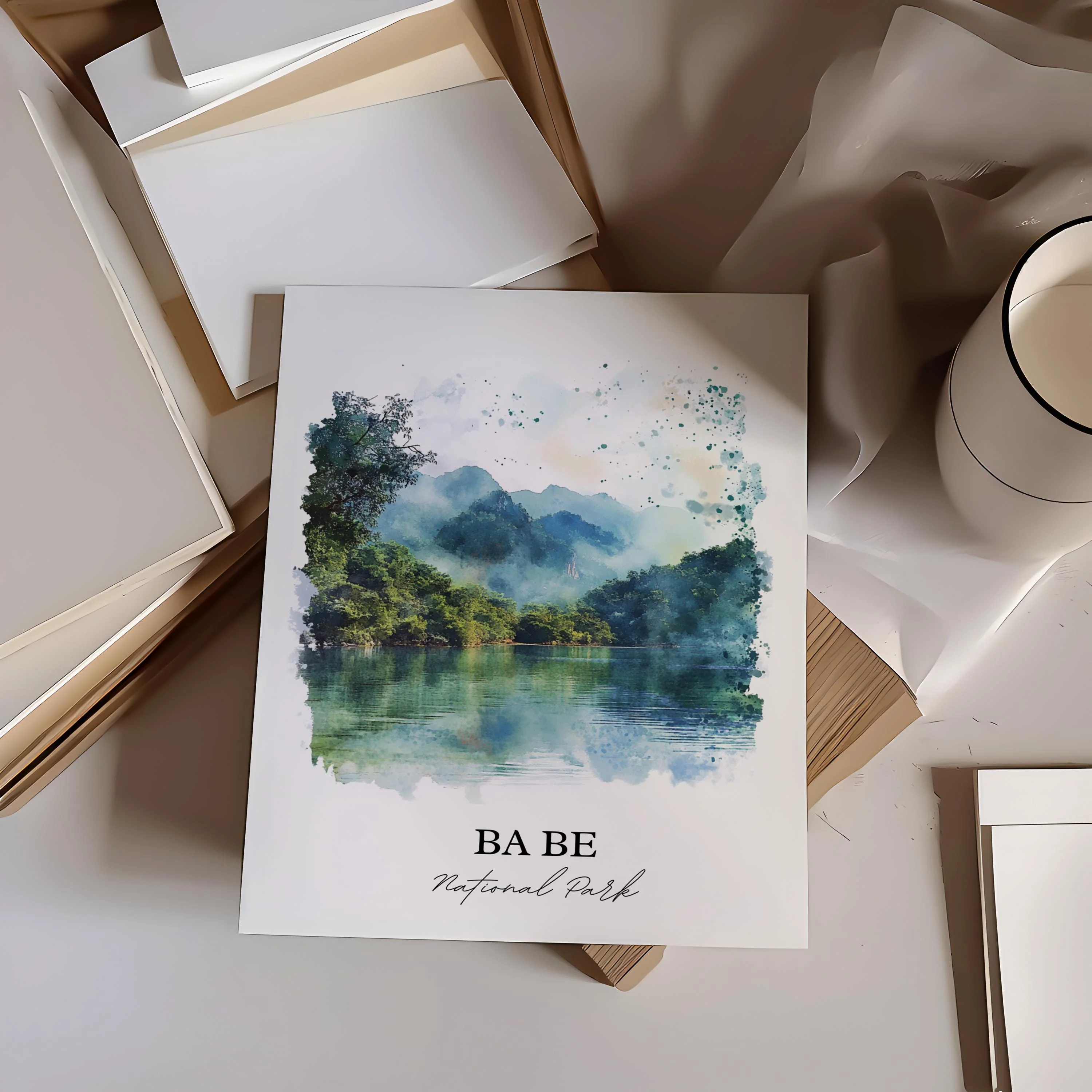 Ba Be National Park, Vietnam – Watercolor Art Print - Image 6
