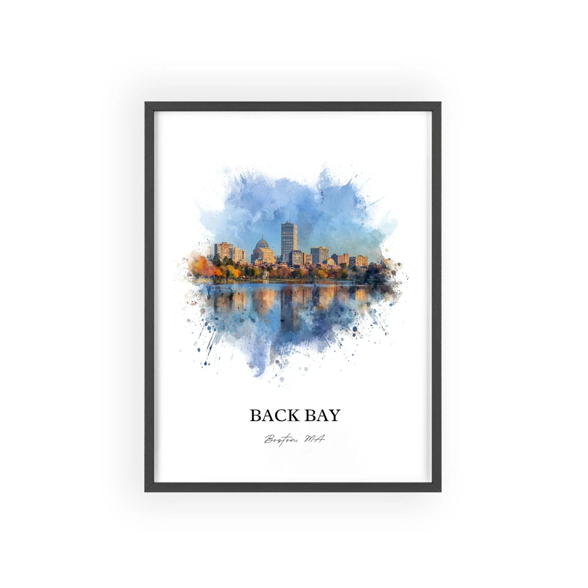 Back Bay, Massachusetts – Watercolor Art Print - Image 9
