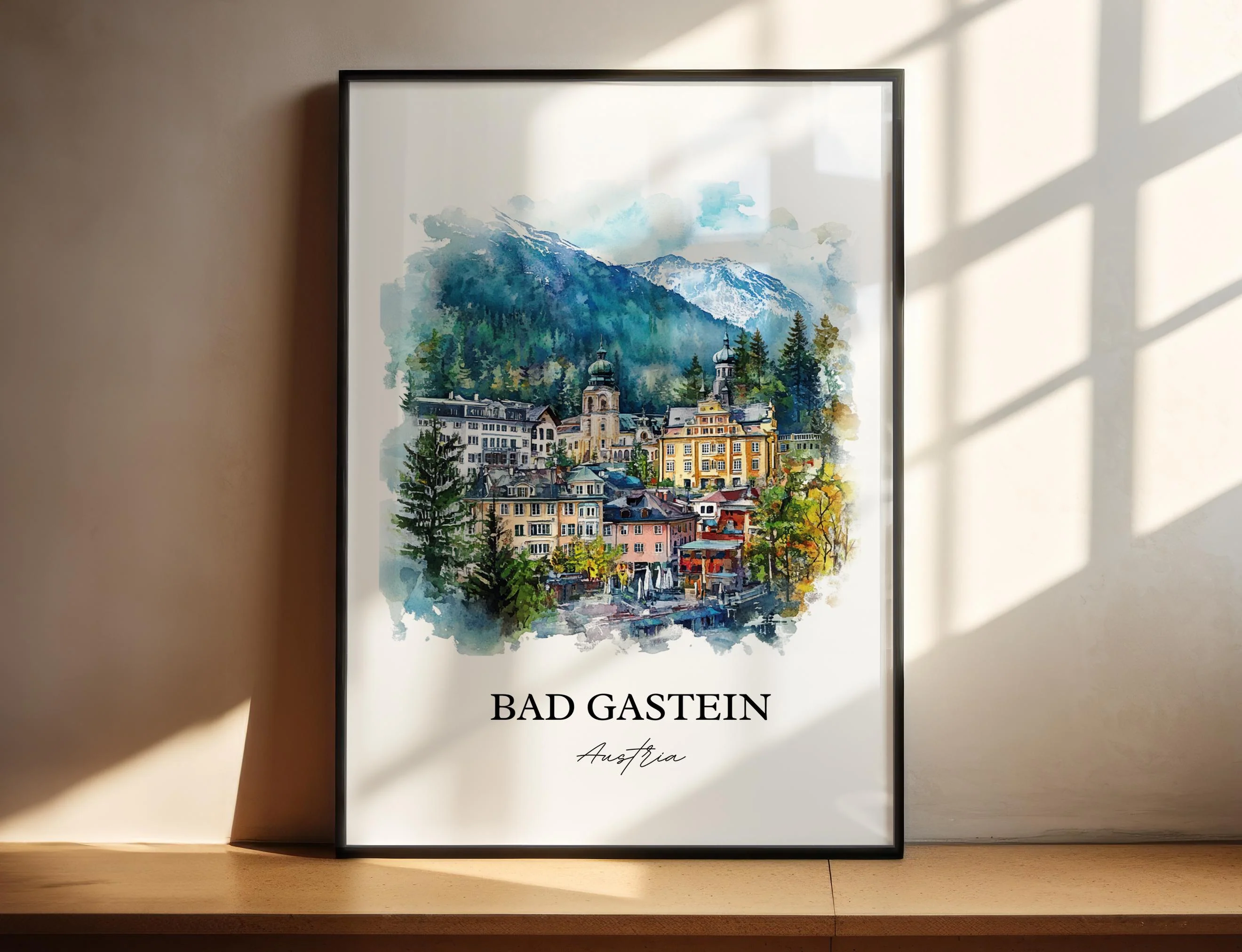 Bad Gastein, Austria – Watercolor Art Print