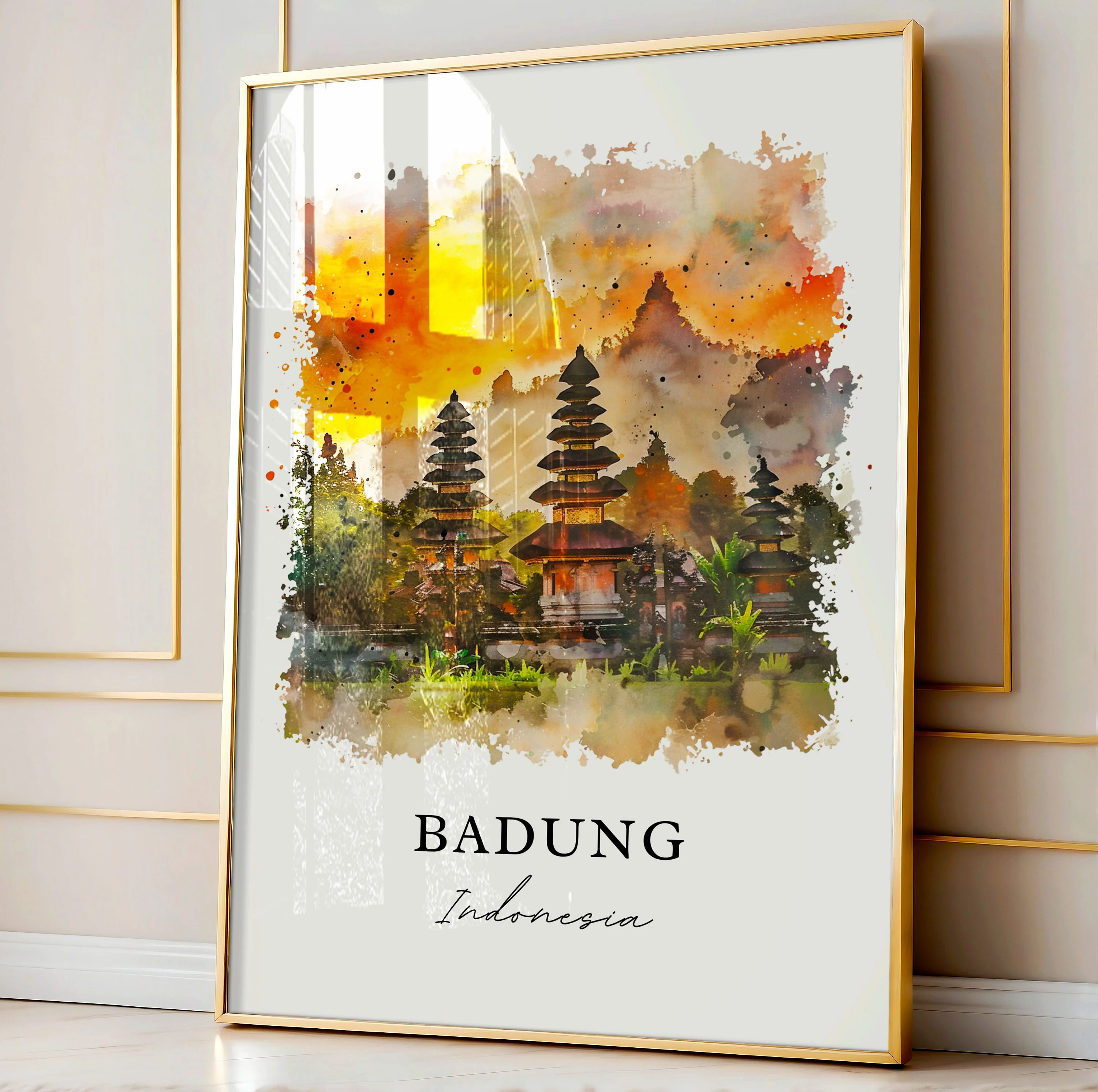 Badung, Indonesia – Watercolor Art Print - Image 4
