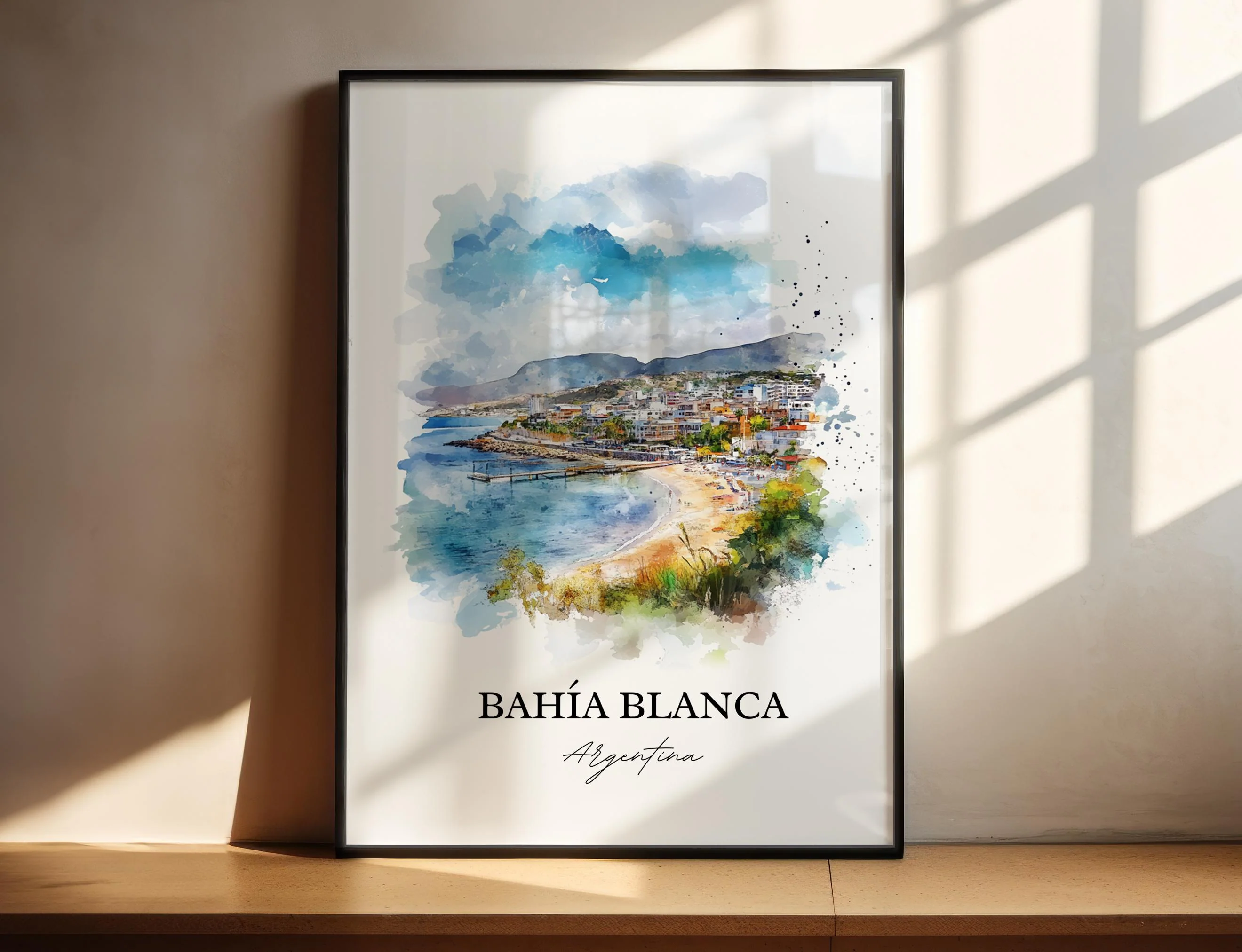 Bahia Blanca, Argentina – Watercolor Art Print