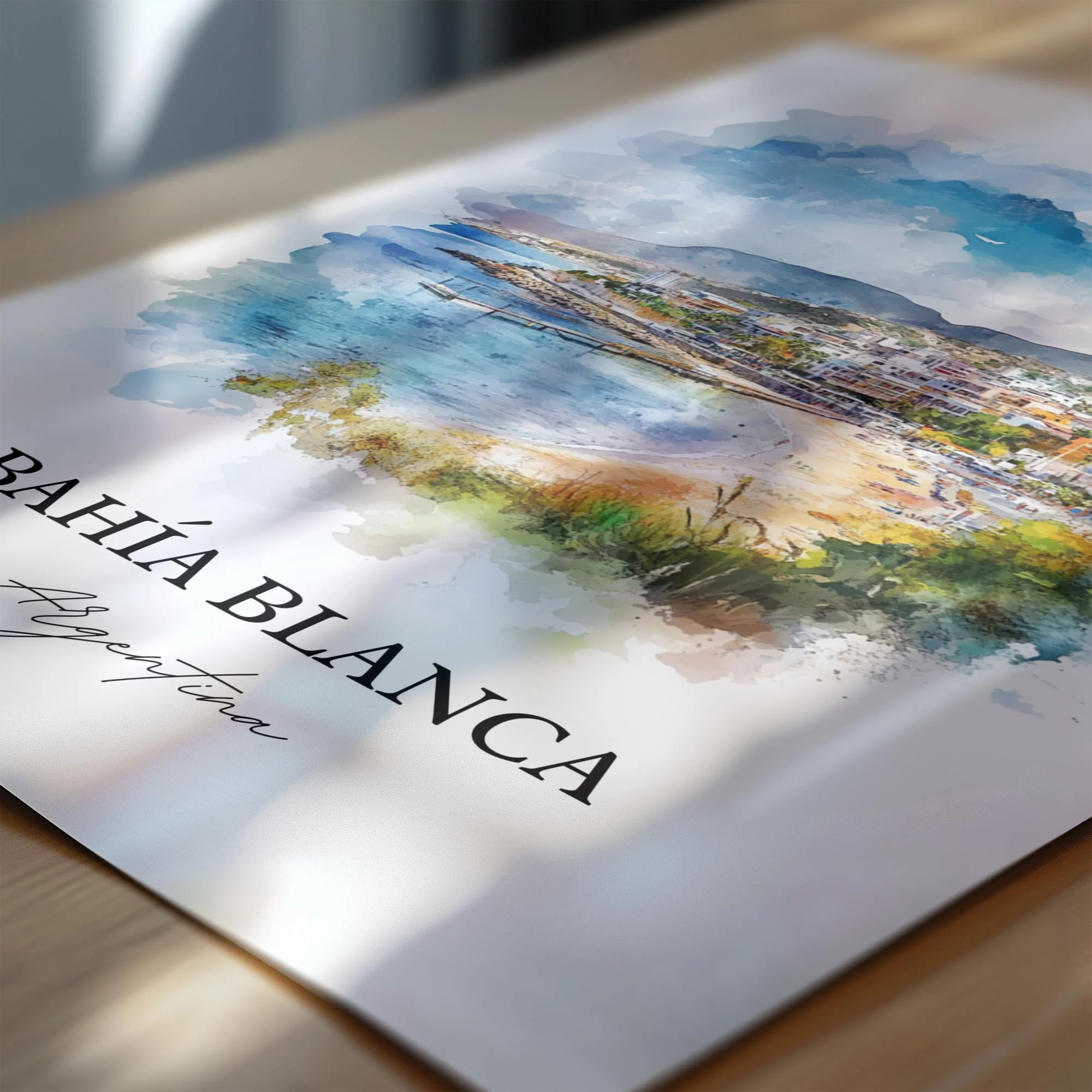 Bahia Blanca, Argentina – Watercolor Art Print - Image 2