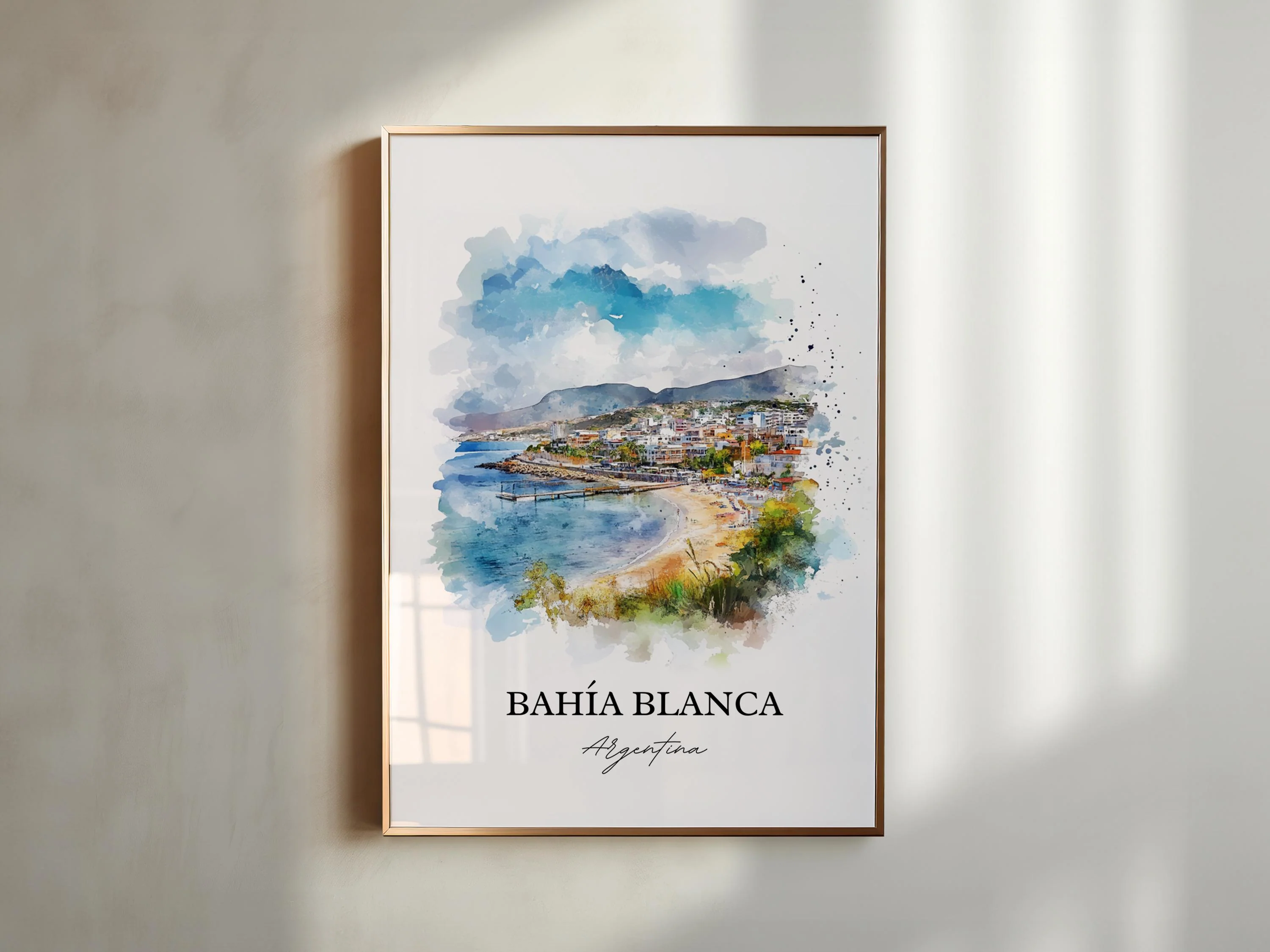 Bahia Blanca, Argentina – Watercolor Art Print - Image 4