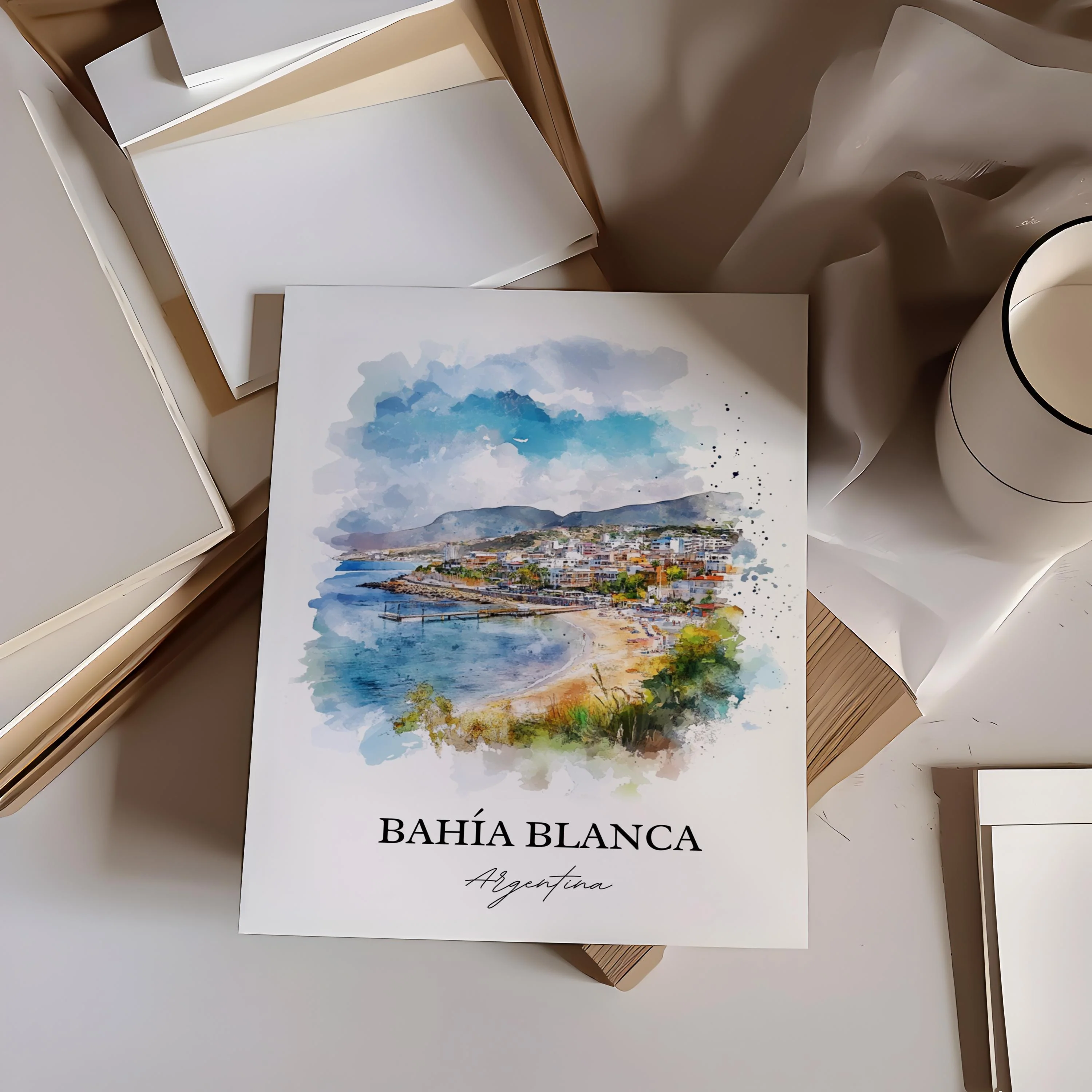 Bahia Blanca, Argentina – Watercolor Art Print - Image 6