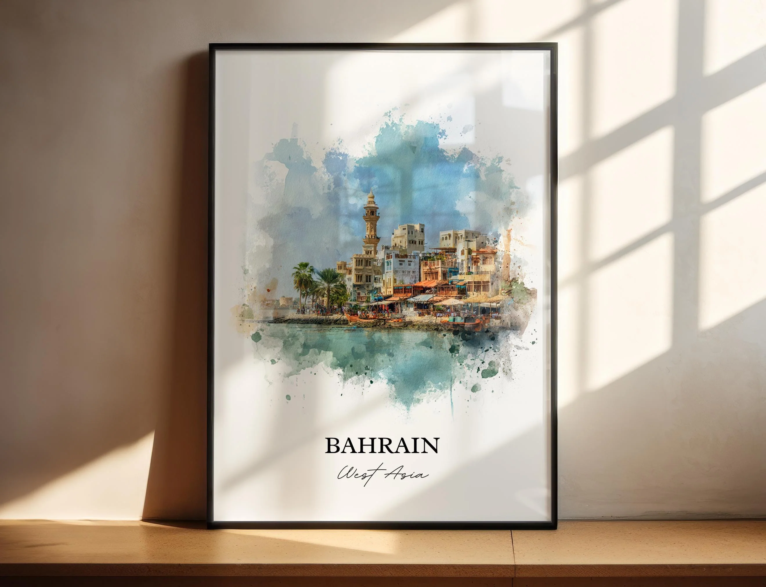 Bahrain, Bahrain – Watercolor Art Print