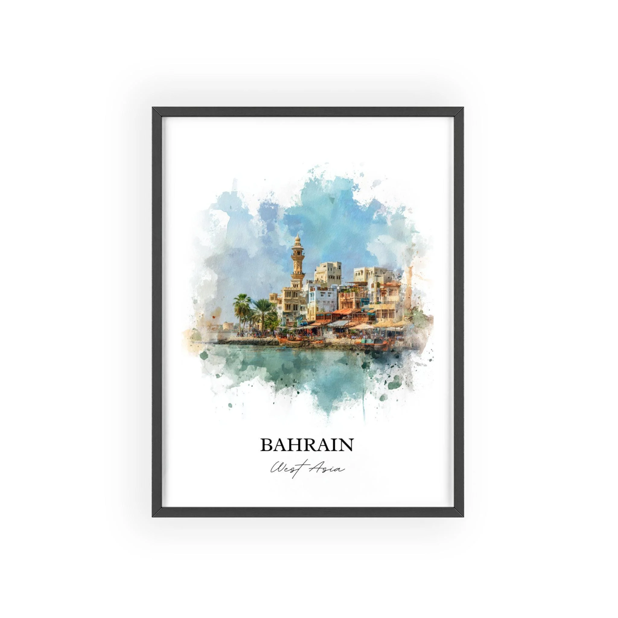 Bahrain, Bahrain – Watercolor Art Print - Image 7