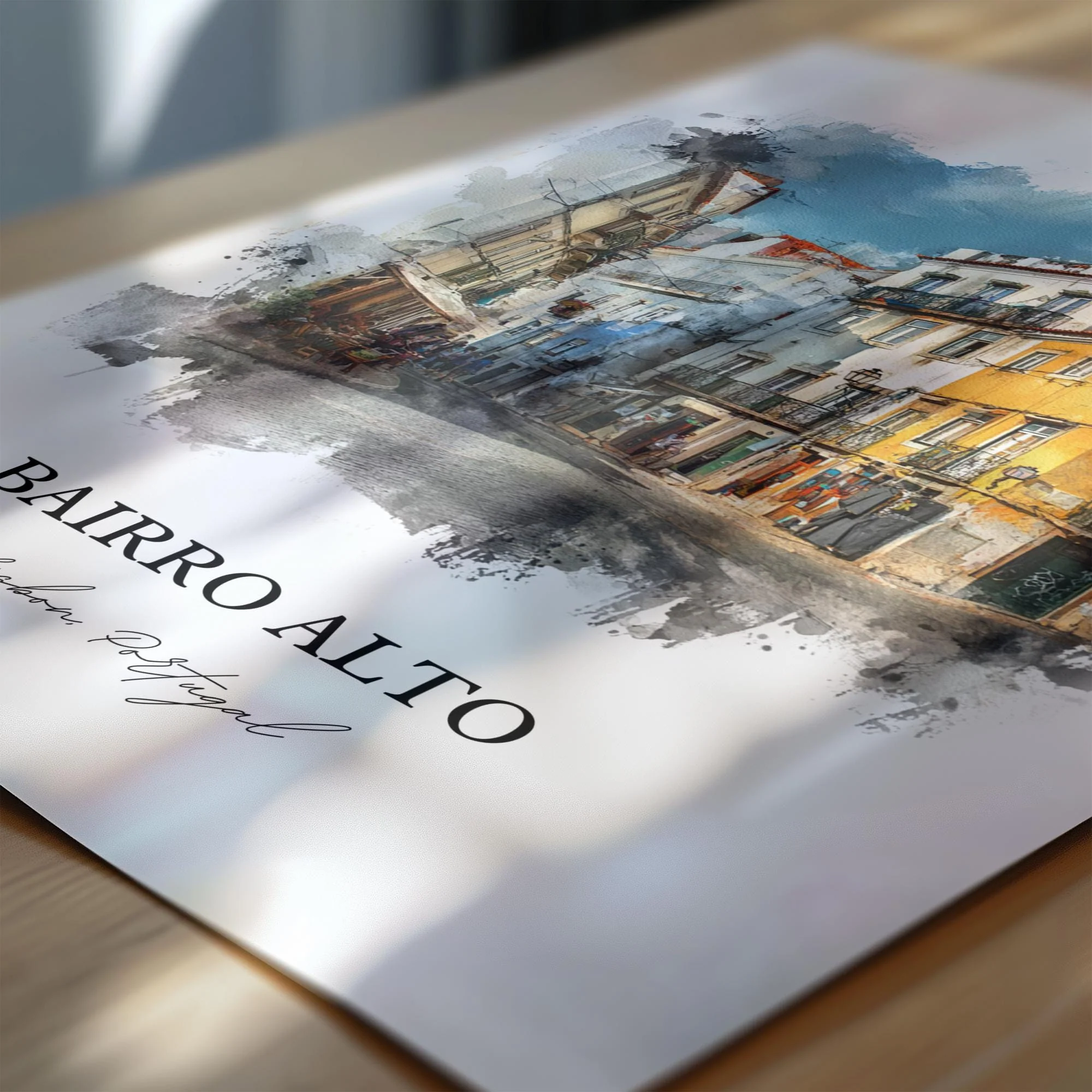 Bairro Alta, Portugal – Watercolor Art Print - Image 2