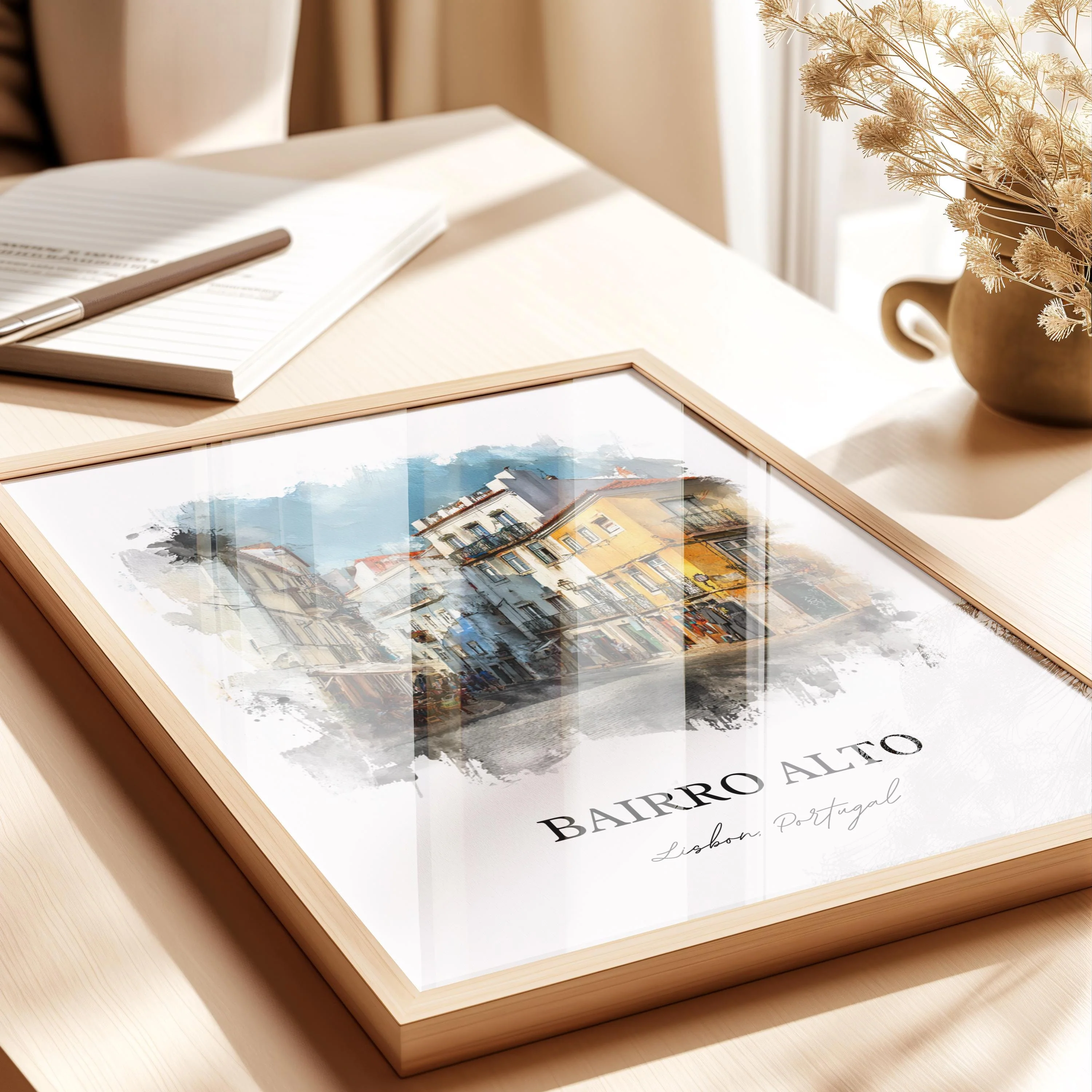 Bairro Alta, Portugal – Watercolor Art Print - Image 3