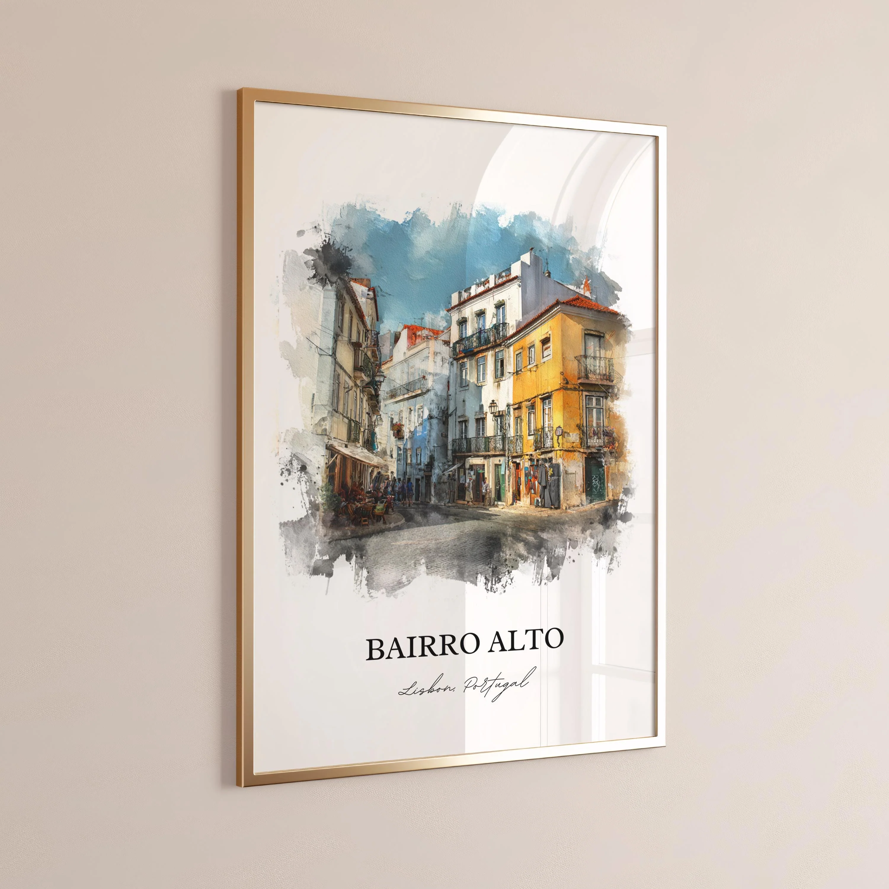 Bairro Alta, Portugal – Watercolor Art Print - Image 4