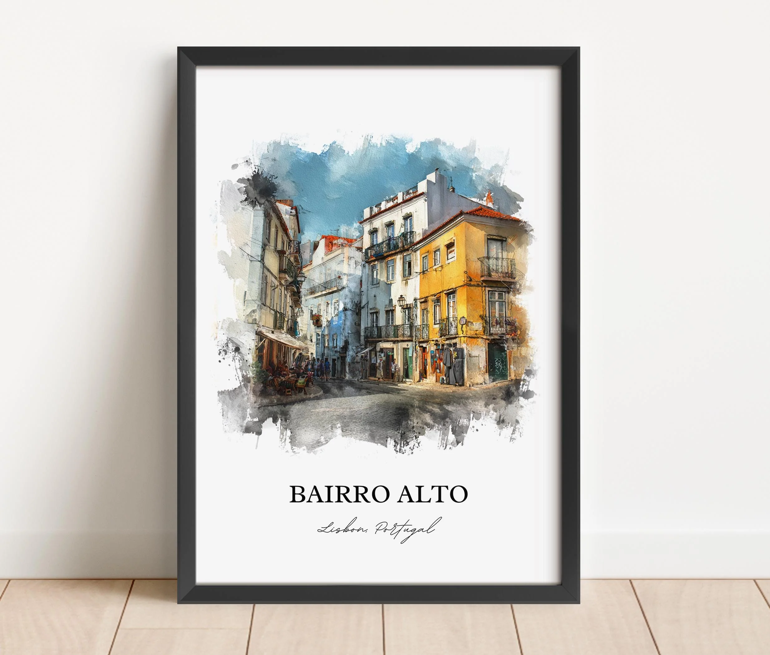 Bairro Alta, Portugal – Watercolor Art Print - Image 6