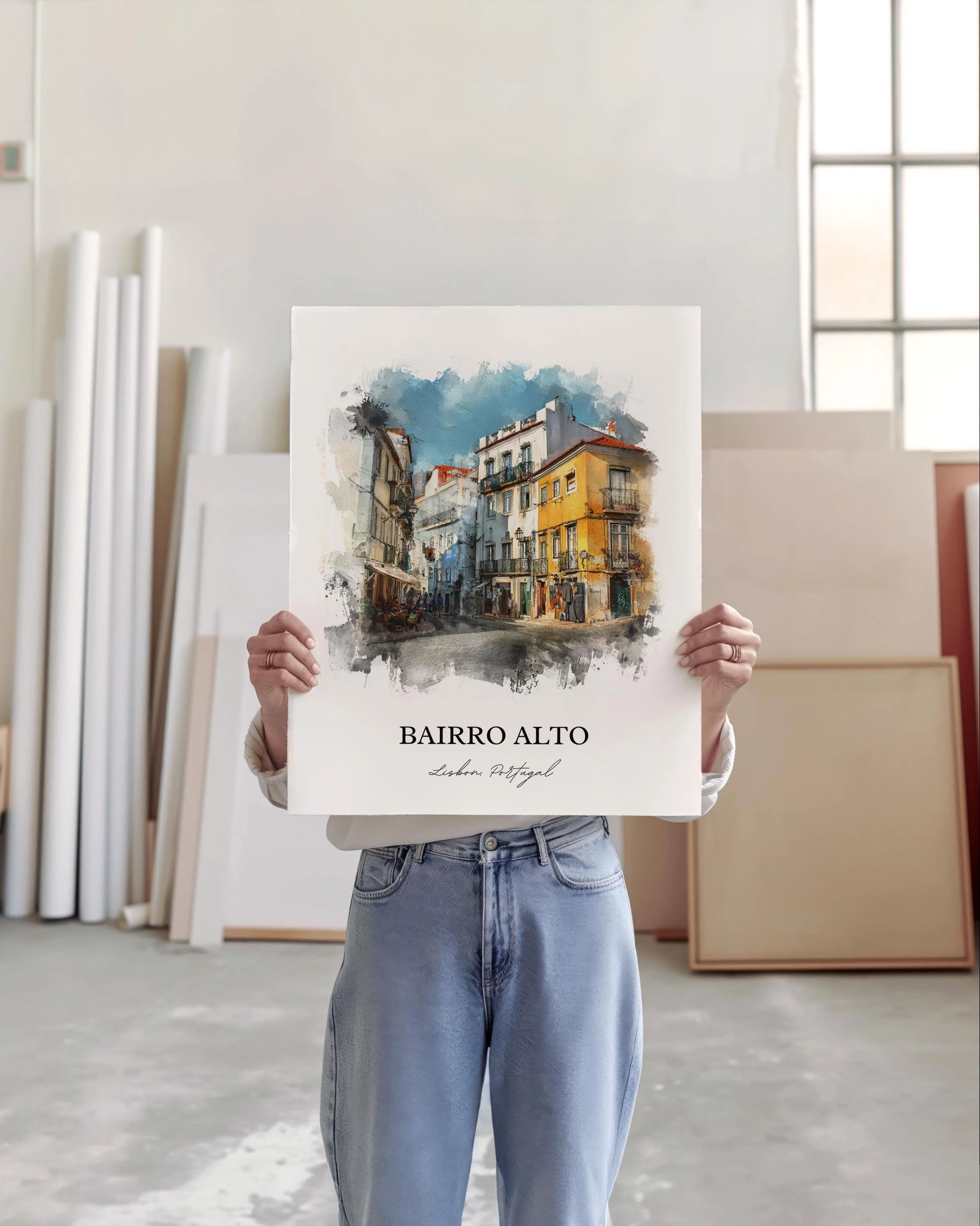 Bairro Alta, Portugal – Watercolor Art Print - Image 8