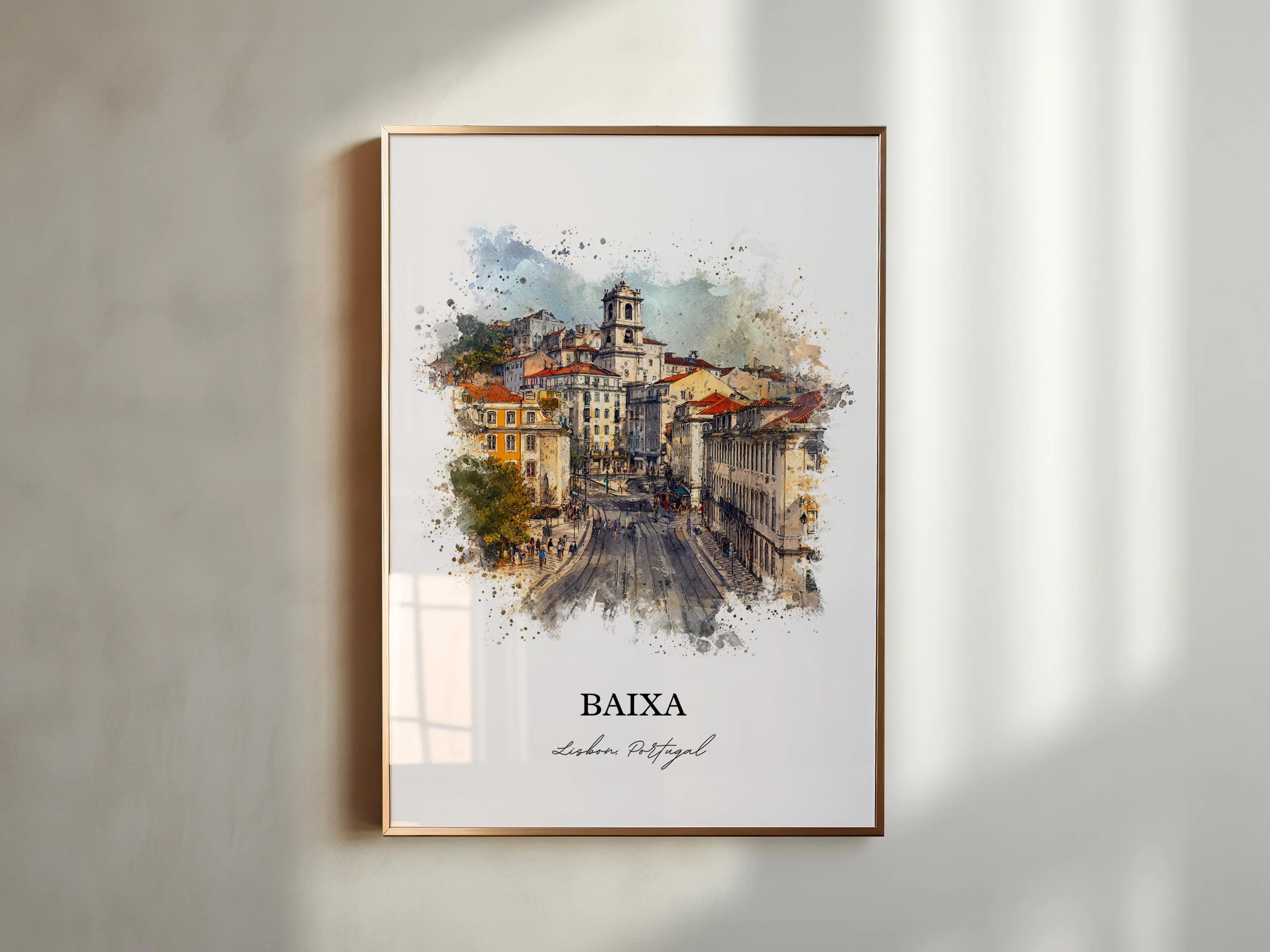 Baixa, Portugal – Watercolor Art Print - Image 3