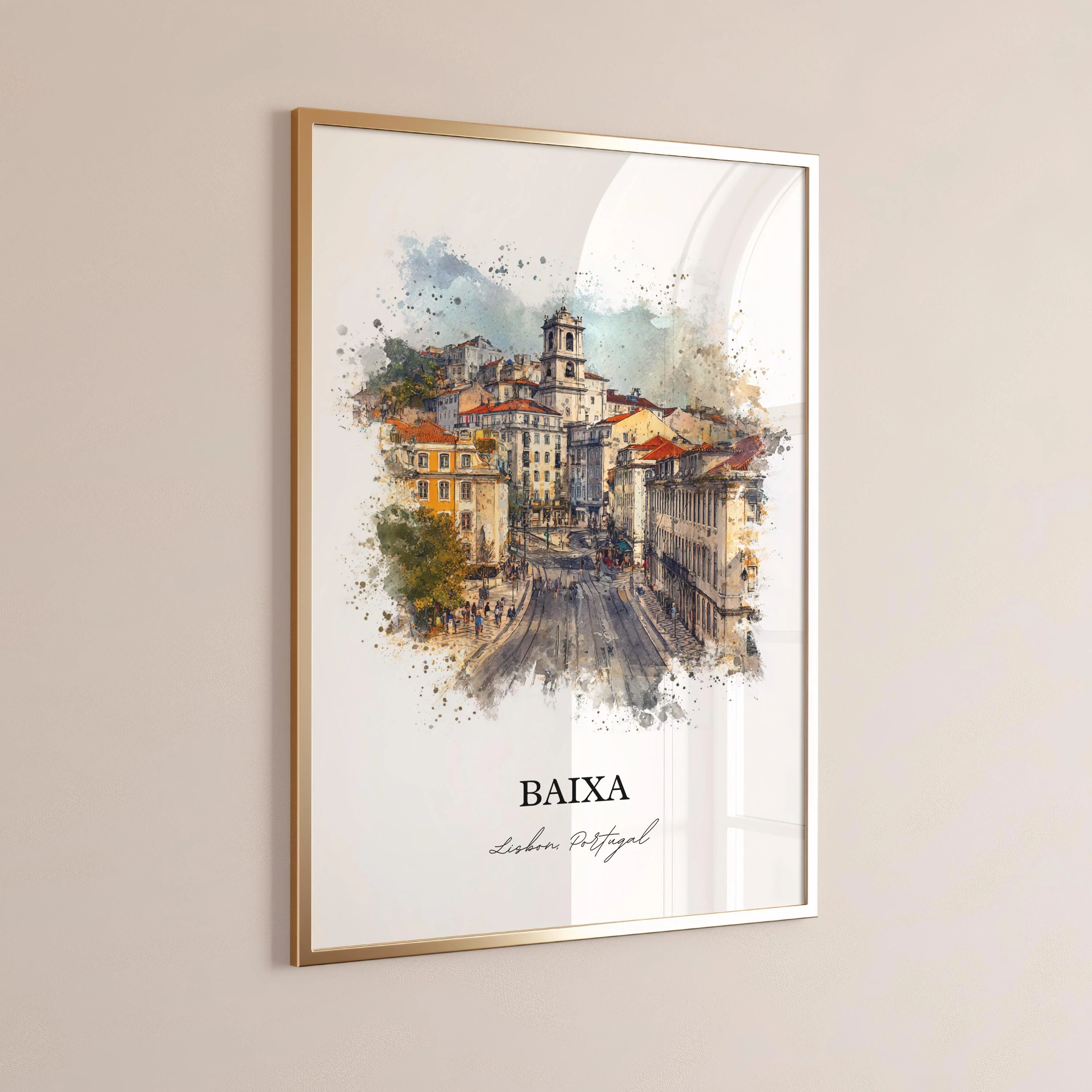 Baixa, Portugal – Watercolor Art Print - Image 5