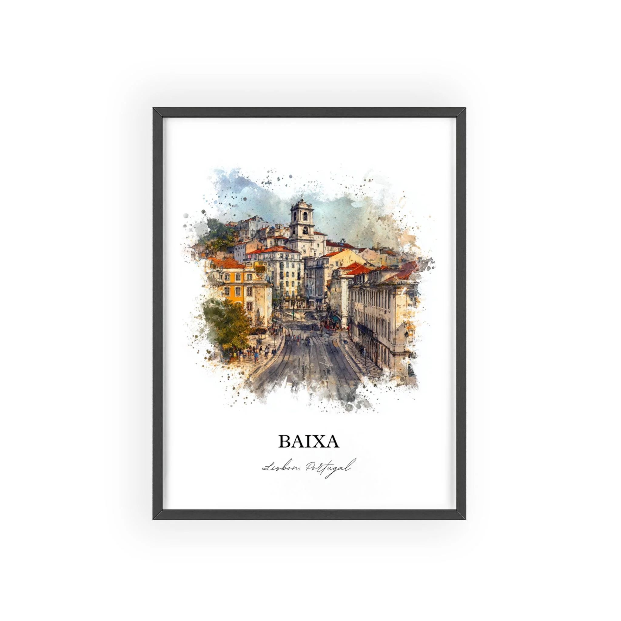 Baixa, Portugal – Watercolor Art Print - Image 8