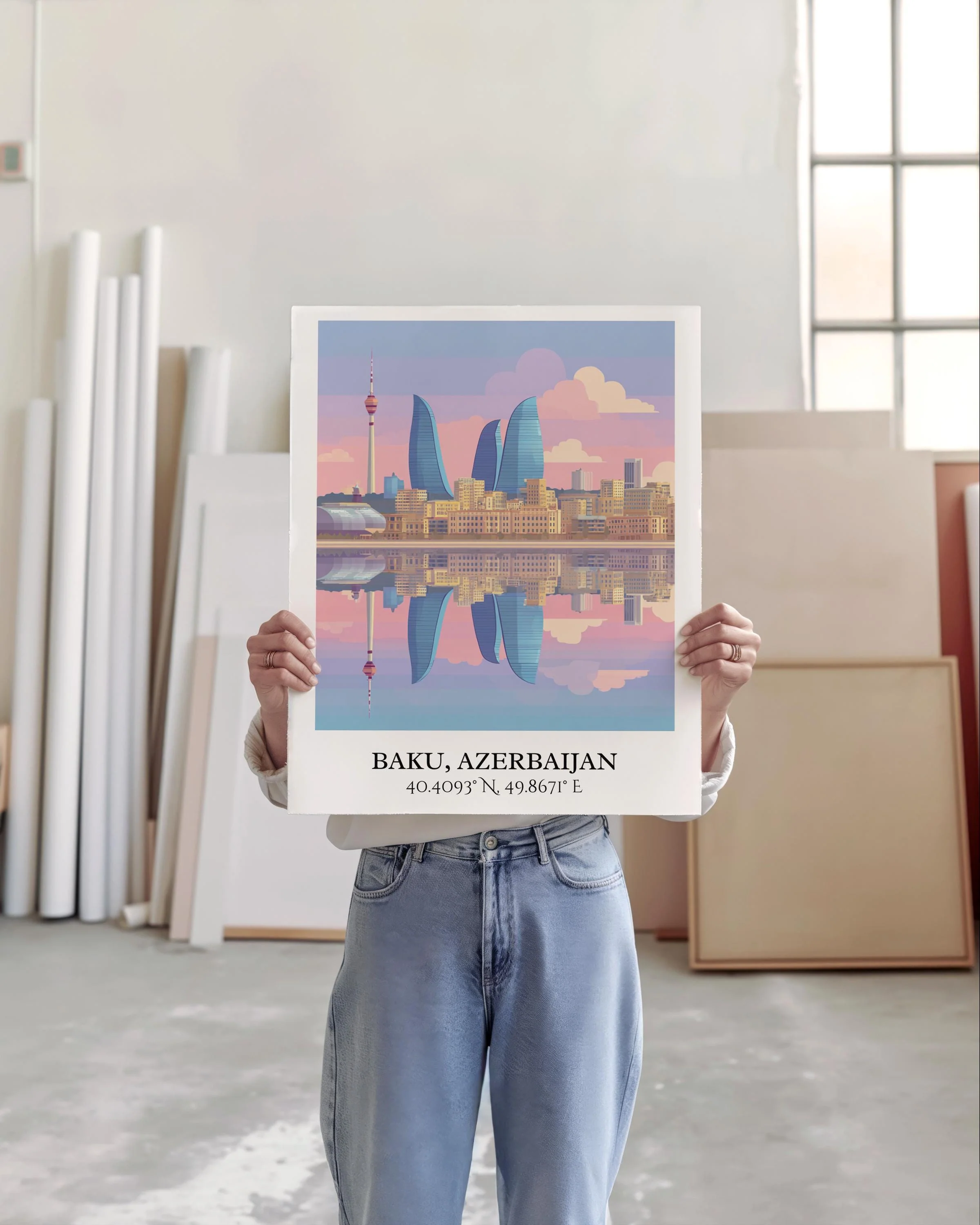 Baku, Azerbaijan – Watercolor Art Print - Image 5