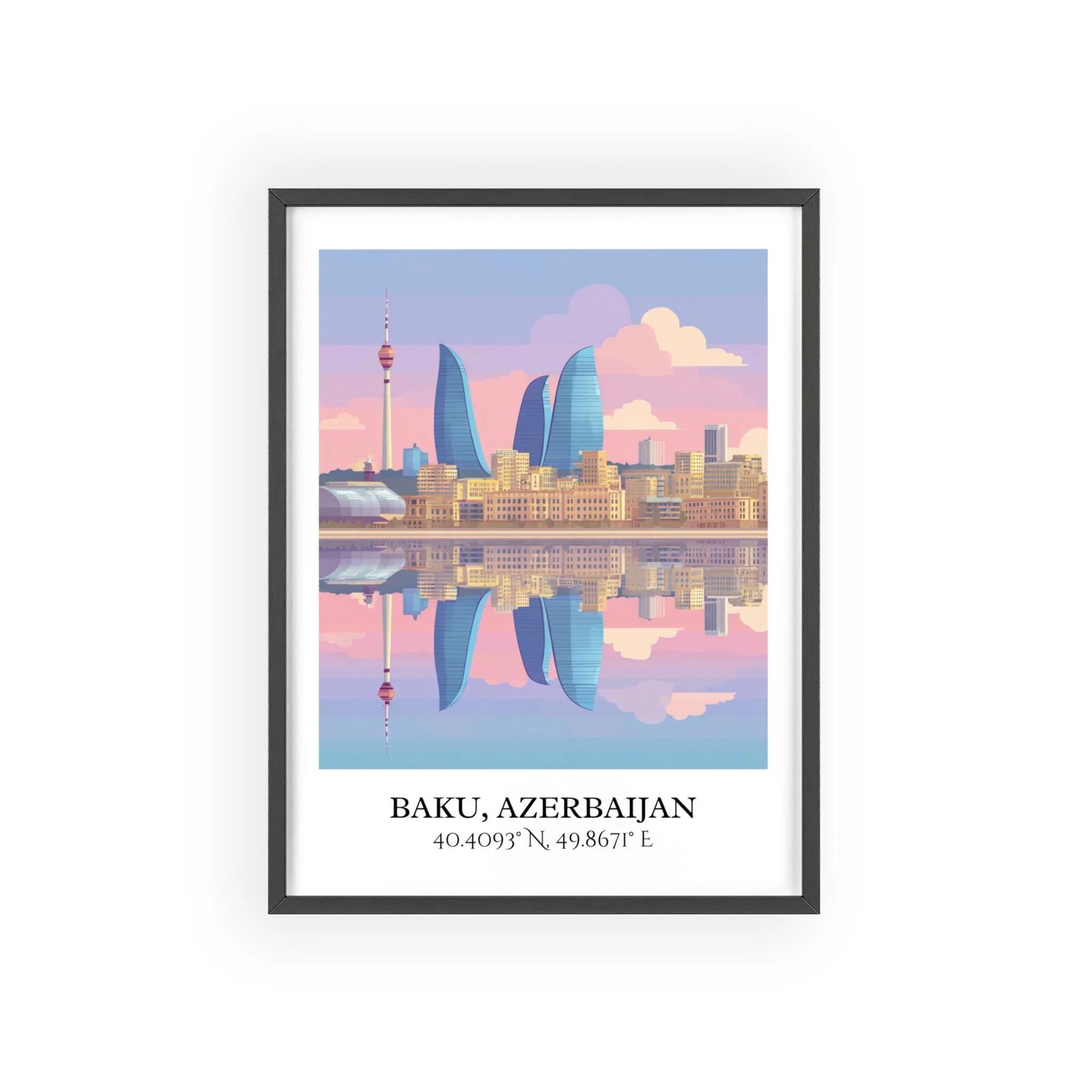 Baku, Azerbaijan – Watercolor Art Print - Image 7