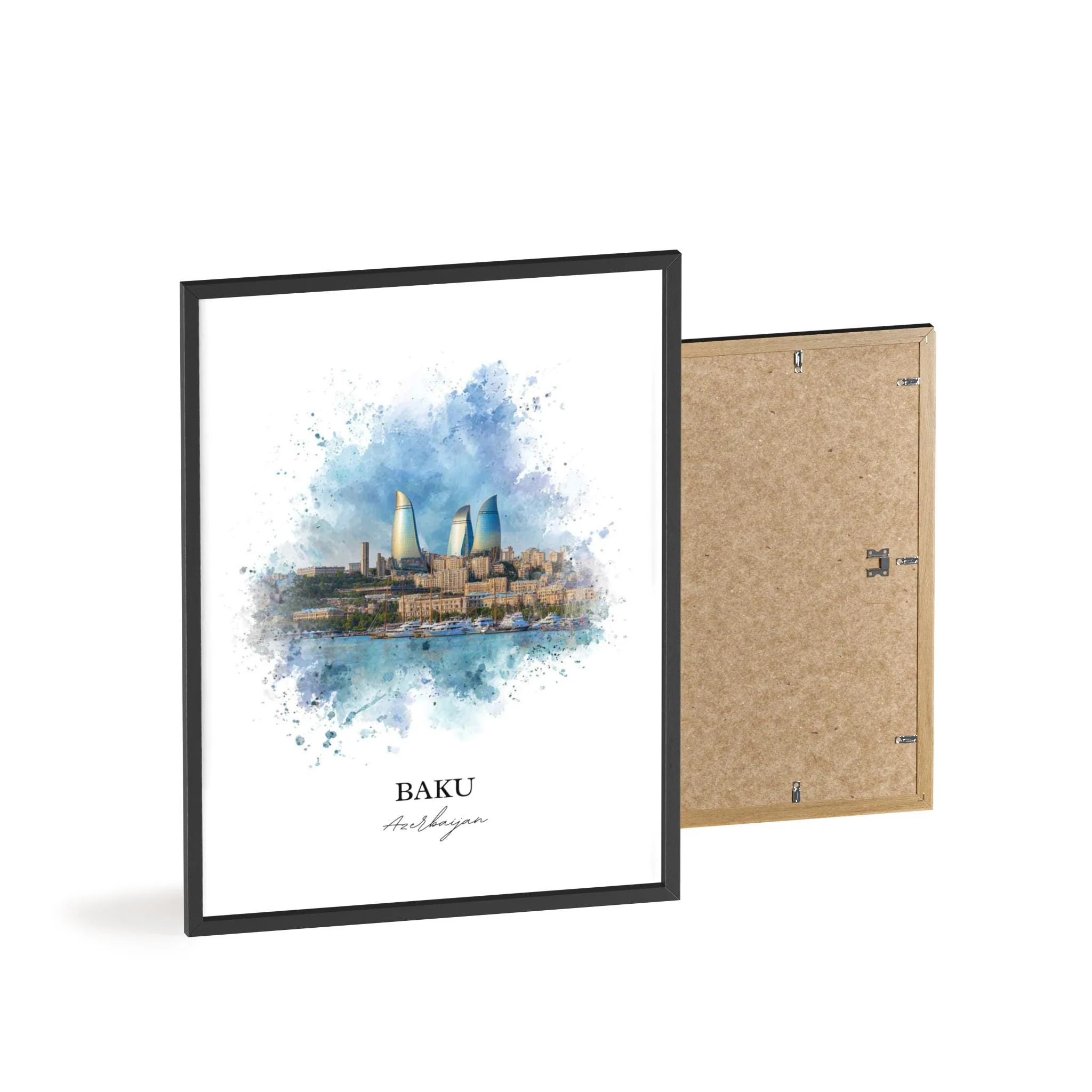 Baku, Azerbaijan – Watercolor Art Print - Image 11