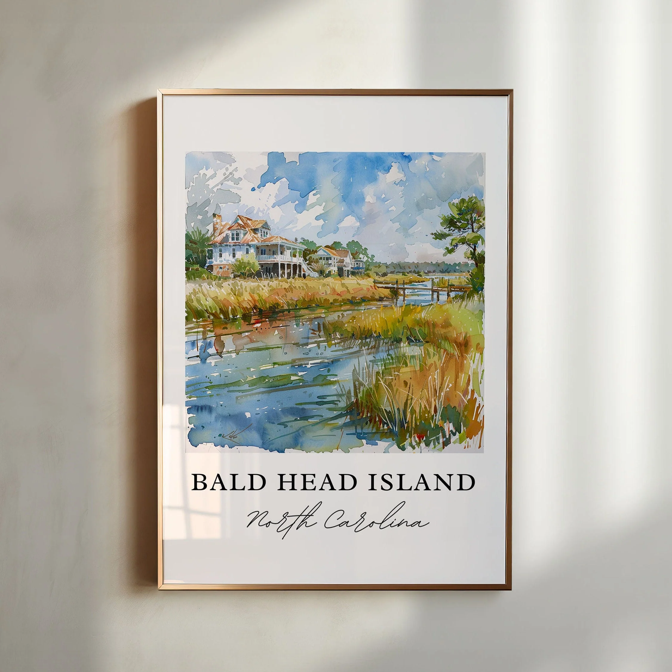 Bald Head Island, North Carolina – Watercolor Art Print