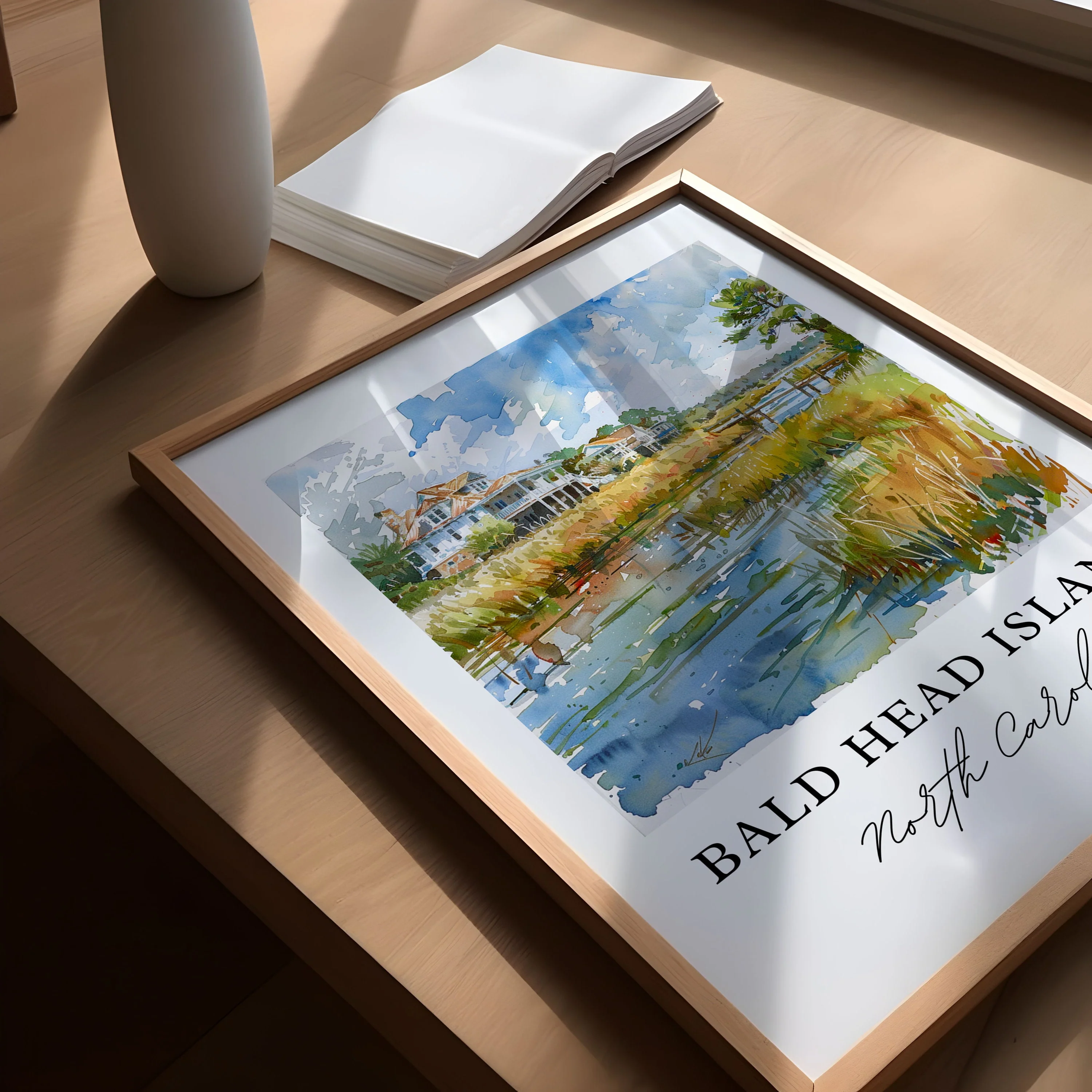 Bald Head Island, North Carolina – Watercolor Art Print - Image 3