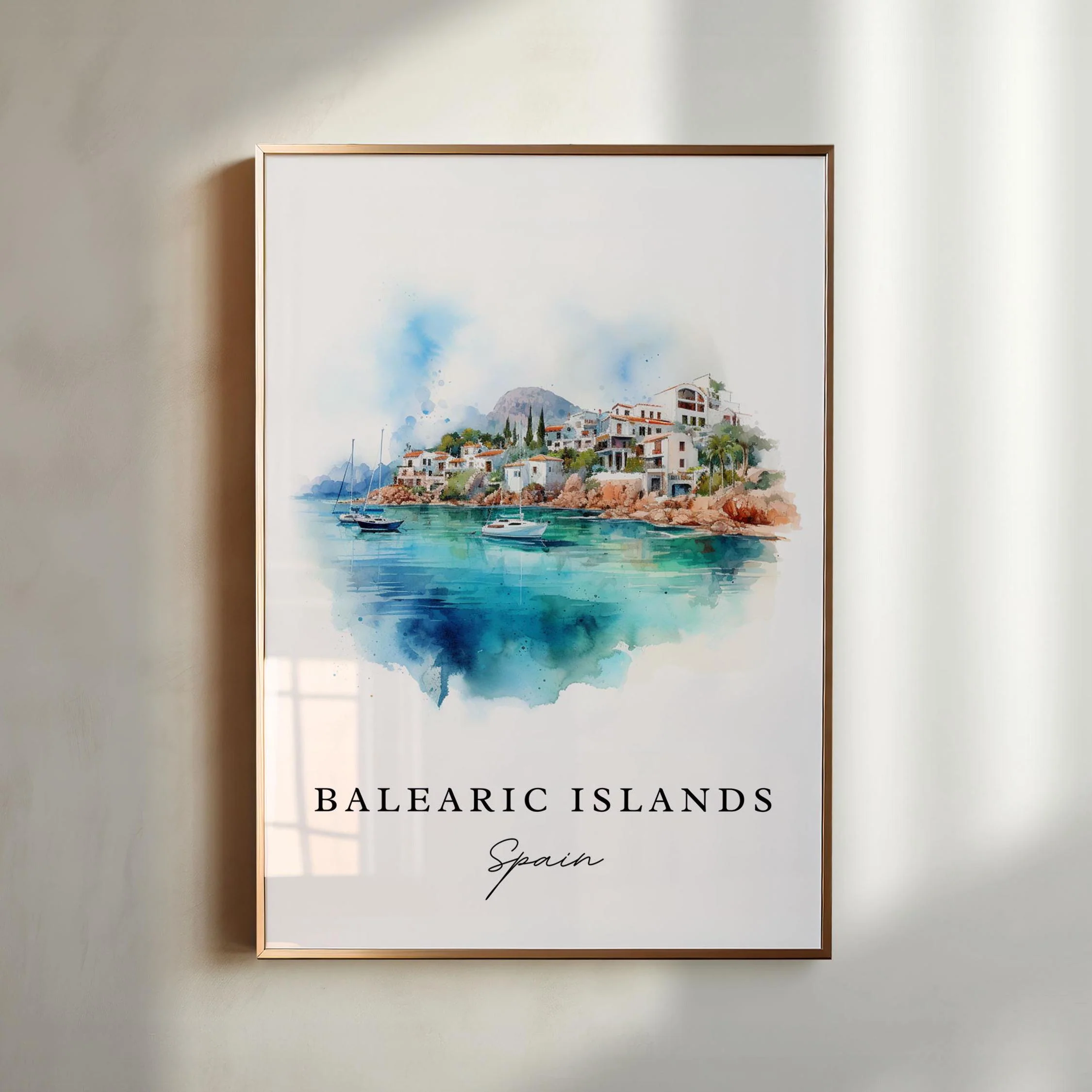 Balearic Islands, Spain – Watercolor Art Print