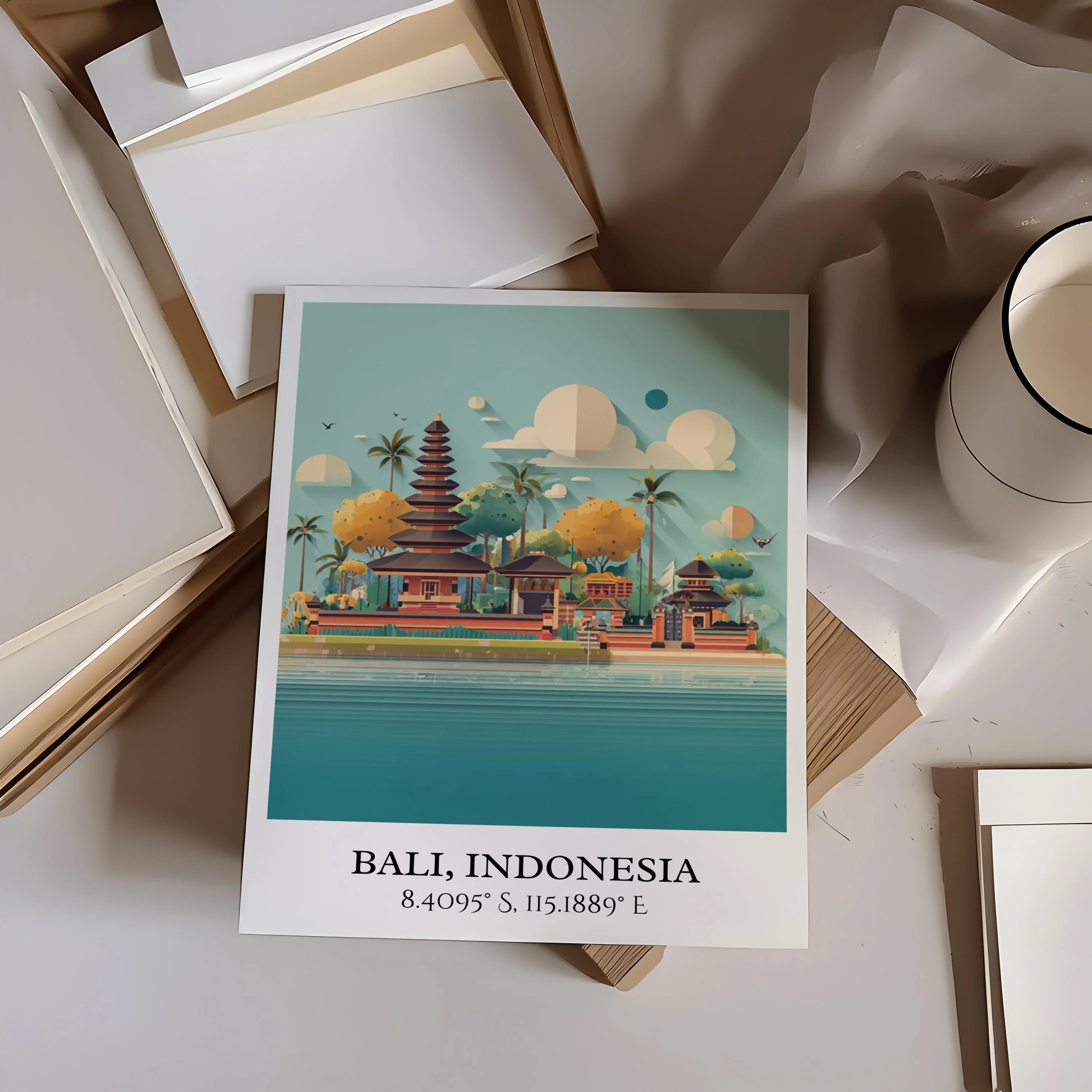 Bali, Indonesia – Watercolor Art Print - Image 4