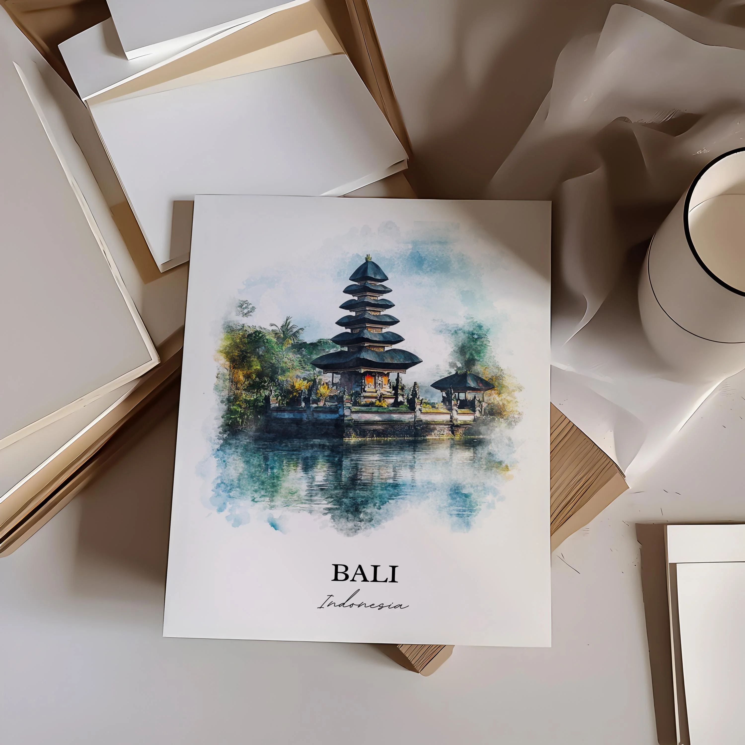 Bali, Indonesia – Watercolor Art Print - Image 6