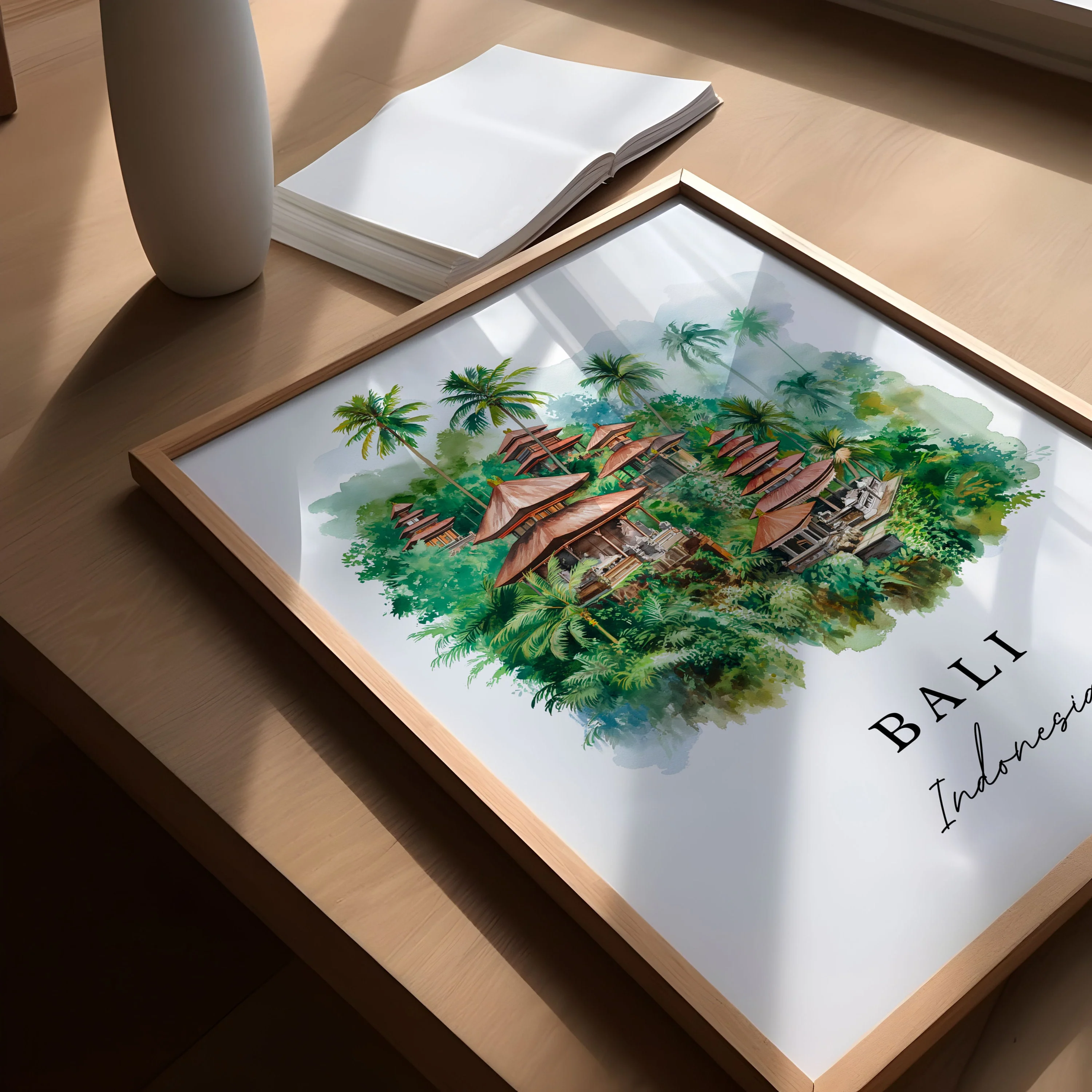 Bali, Indonesia – Watercolor Art Print - Image 3