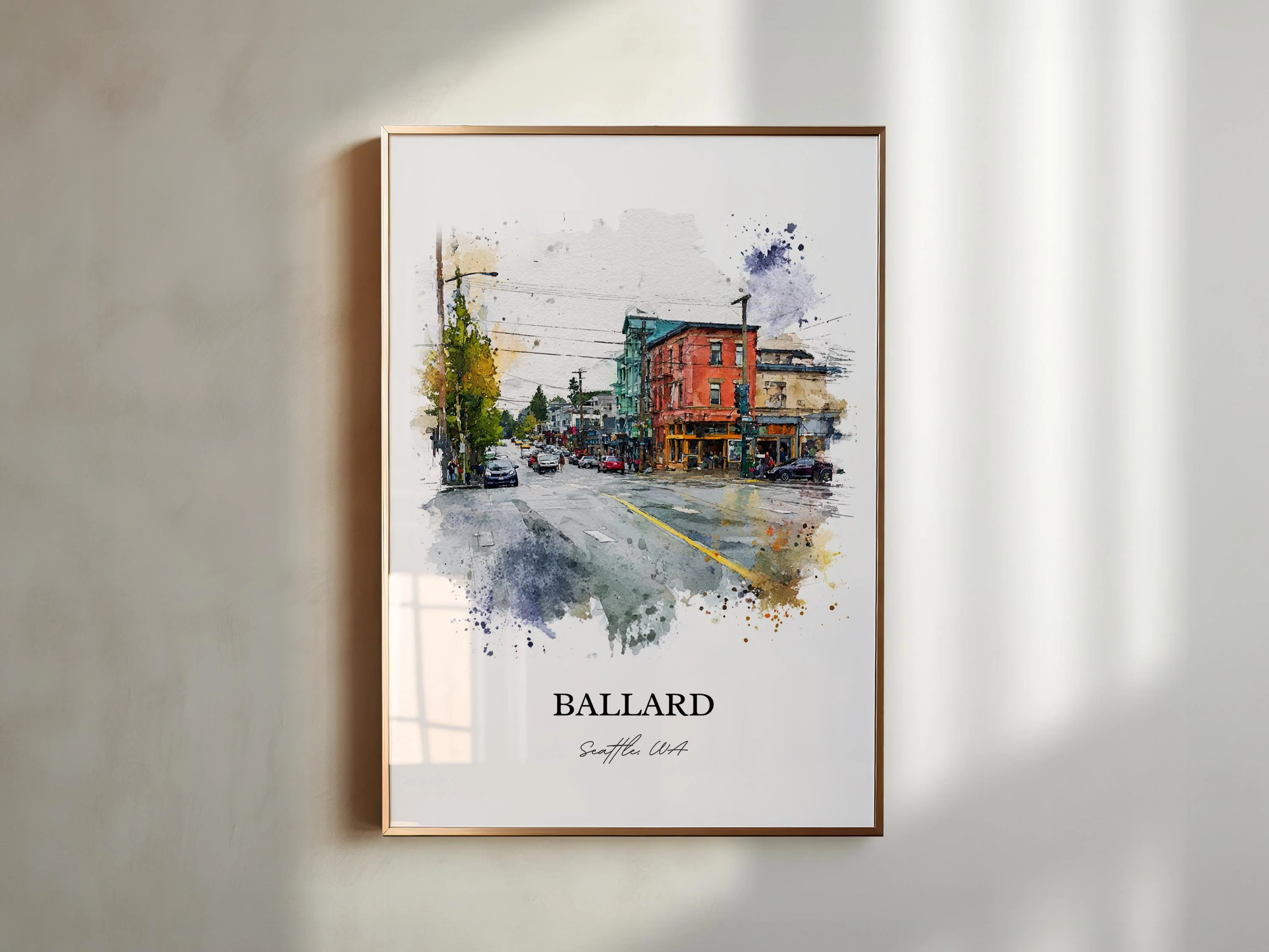 Ballard, Washington – Watercolor Art Print - Image 4