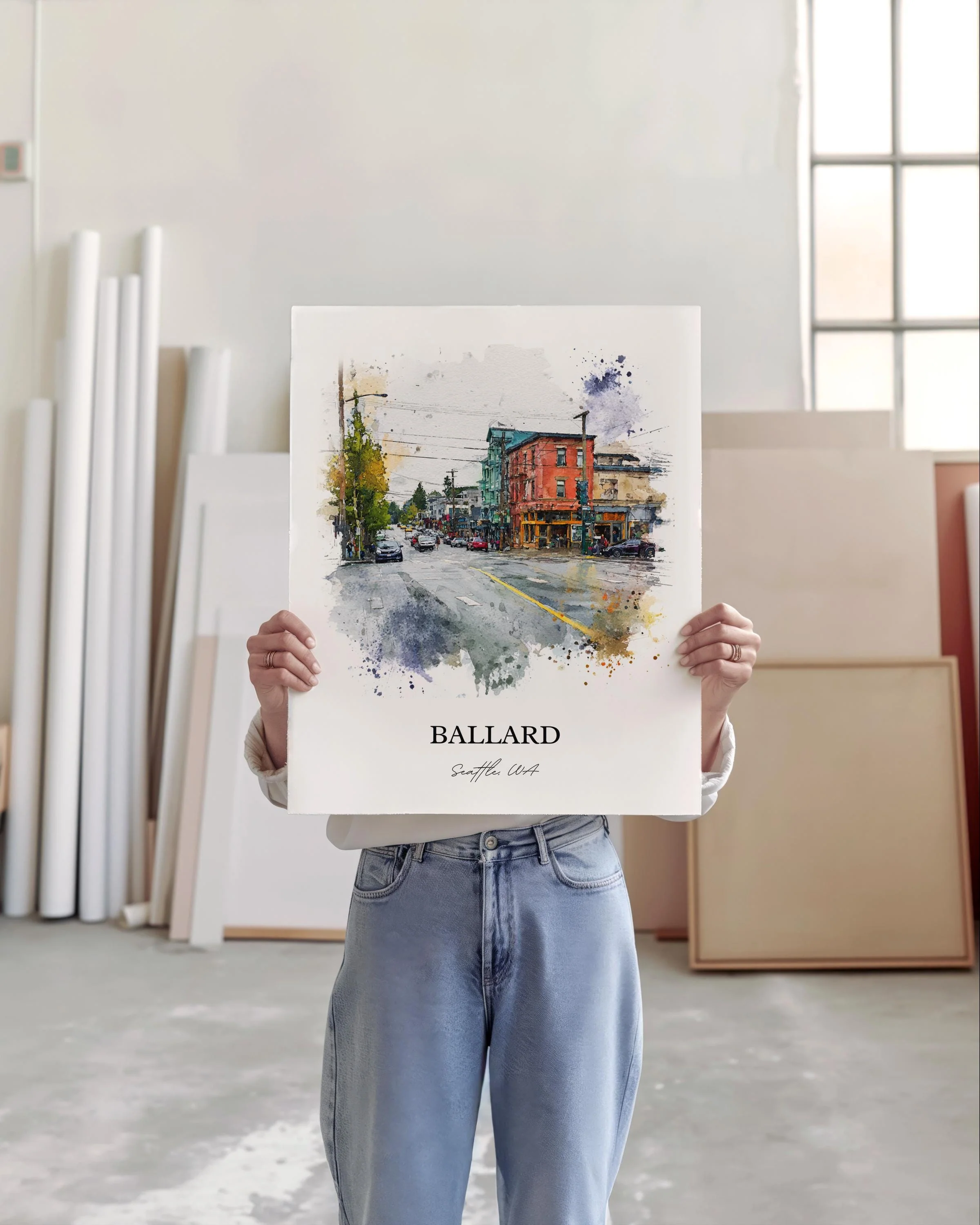 Ballard, Washington – Watercolor Art Print - Image 6