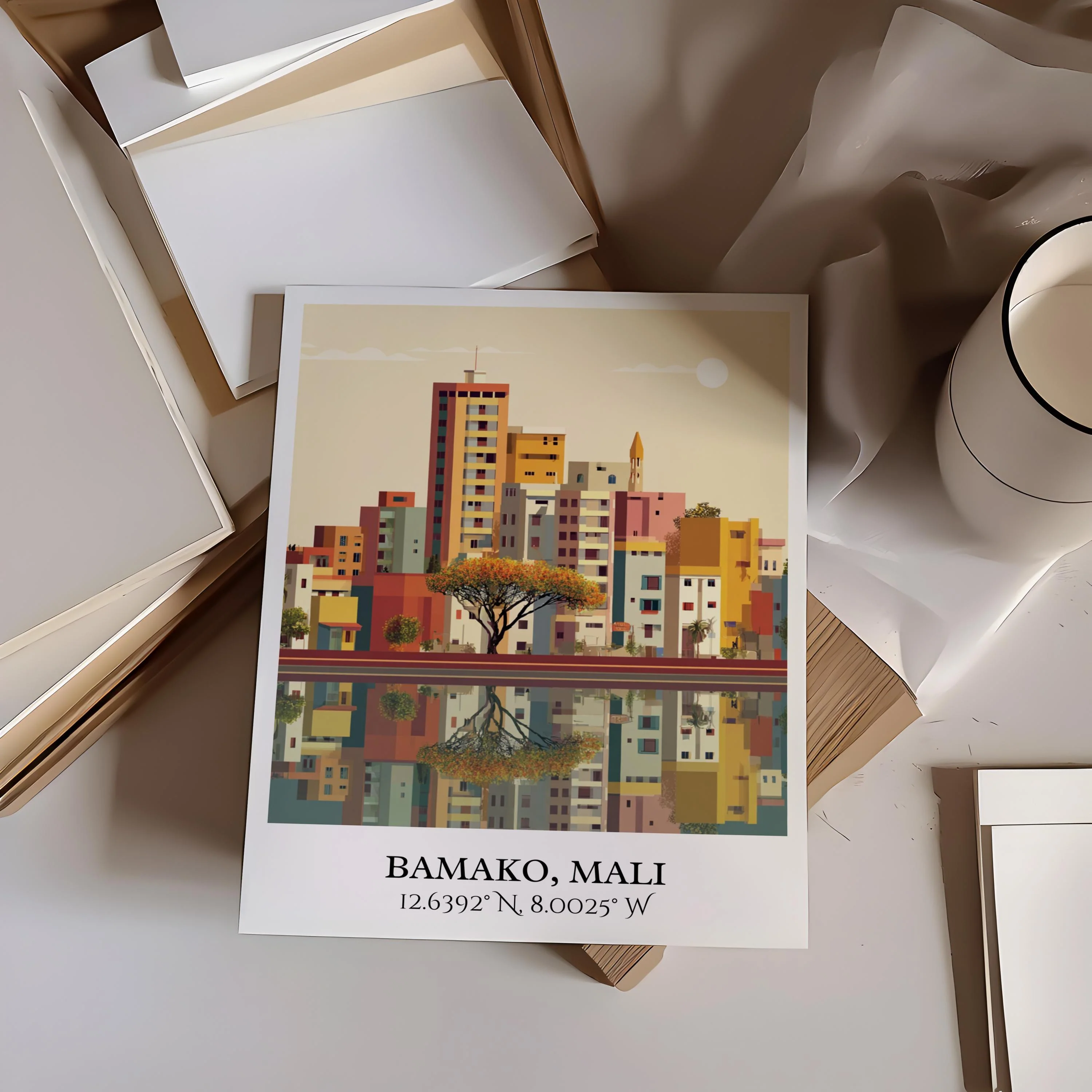 Bamako, Mali – Watercolor Art Print - Image 5