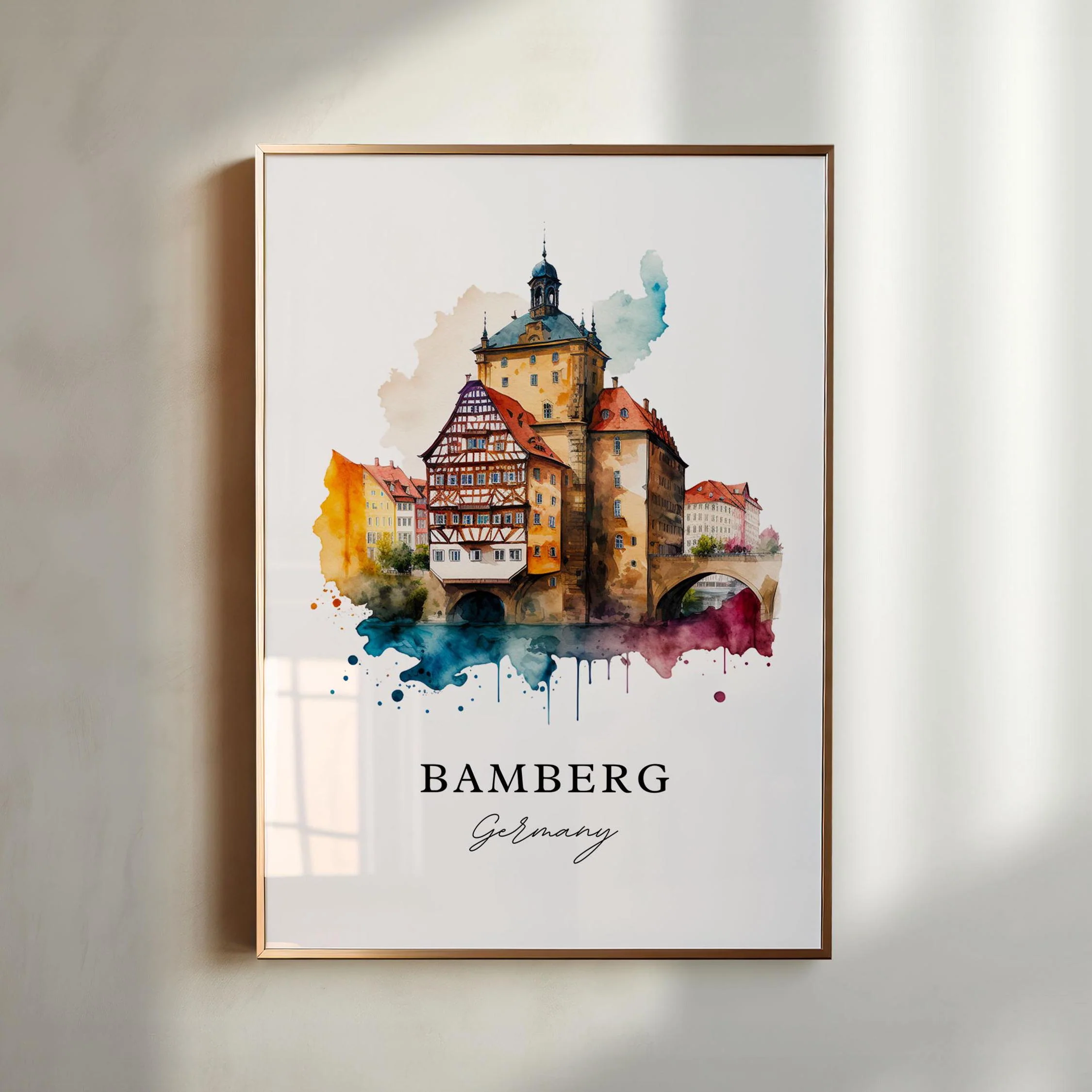 Bamberg, Germany – Watercolor Art Print - Image 2