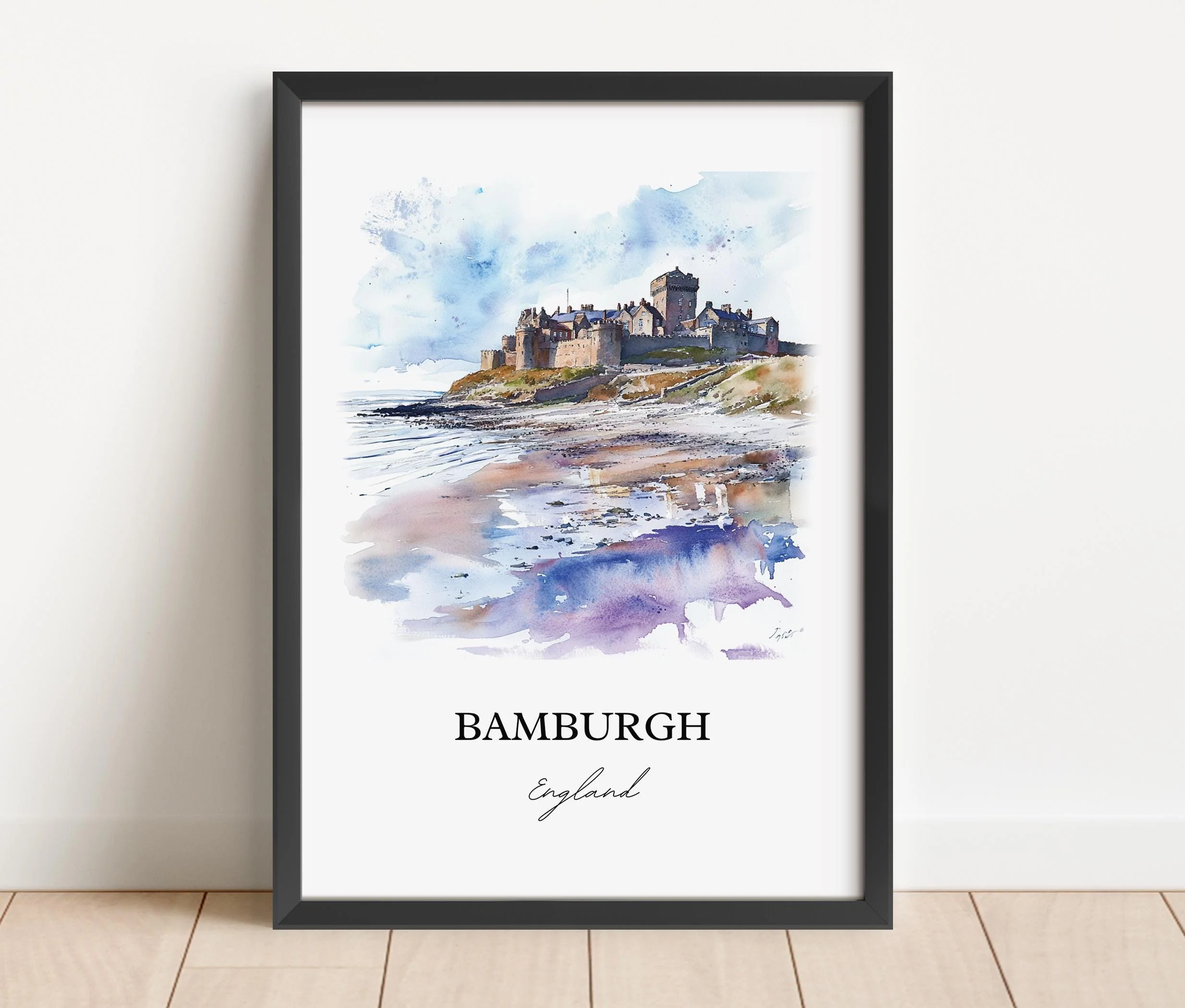 Bamburgh, England – Watercolor Art Print