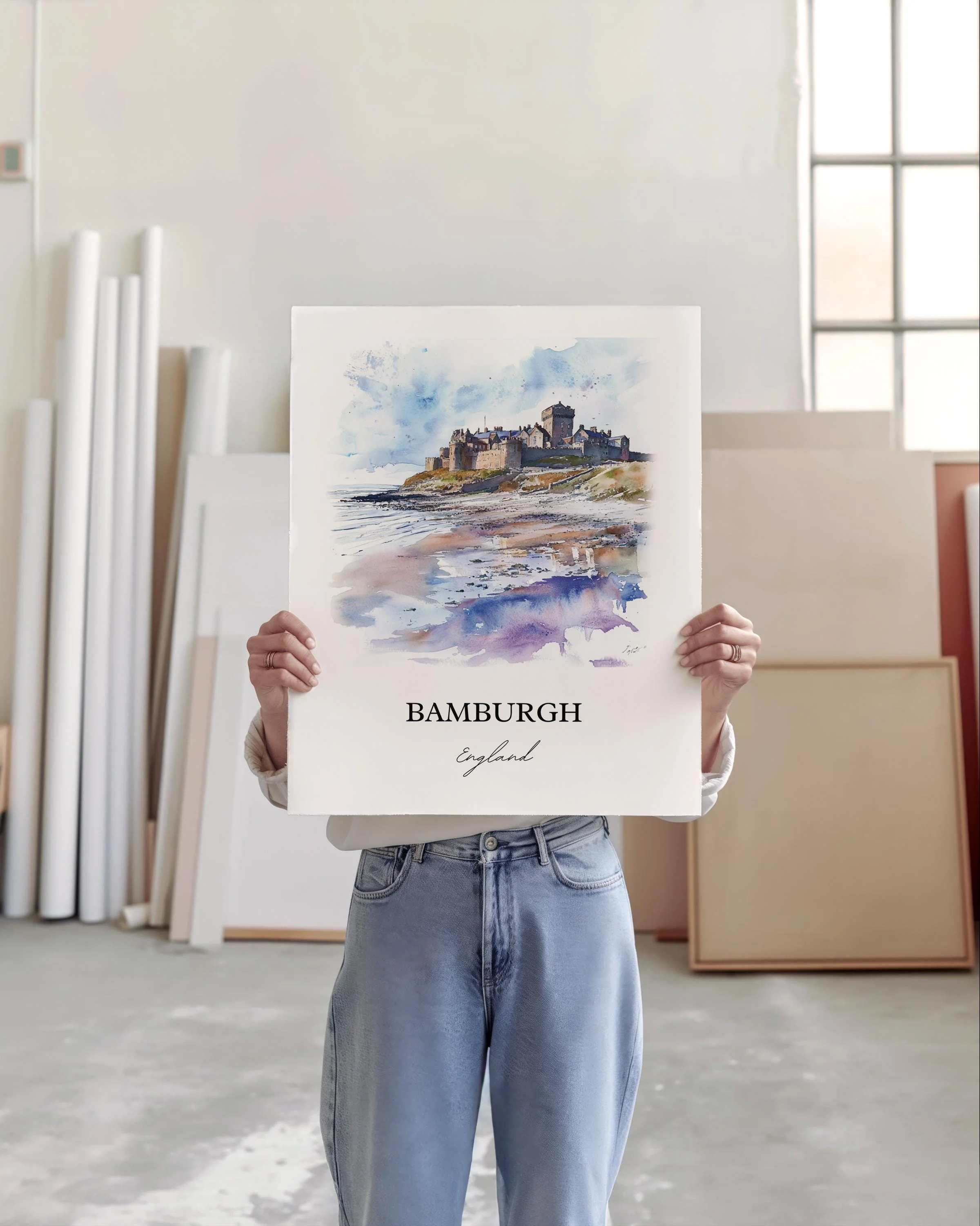 Bamburgh, England – Watercolor Art Print - Image 2