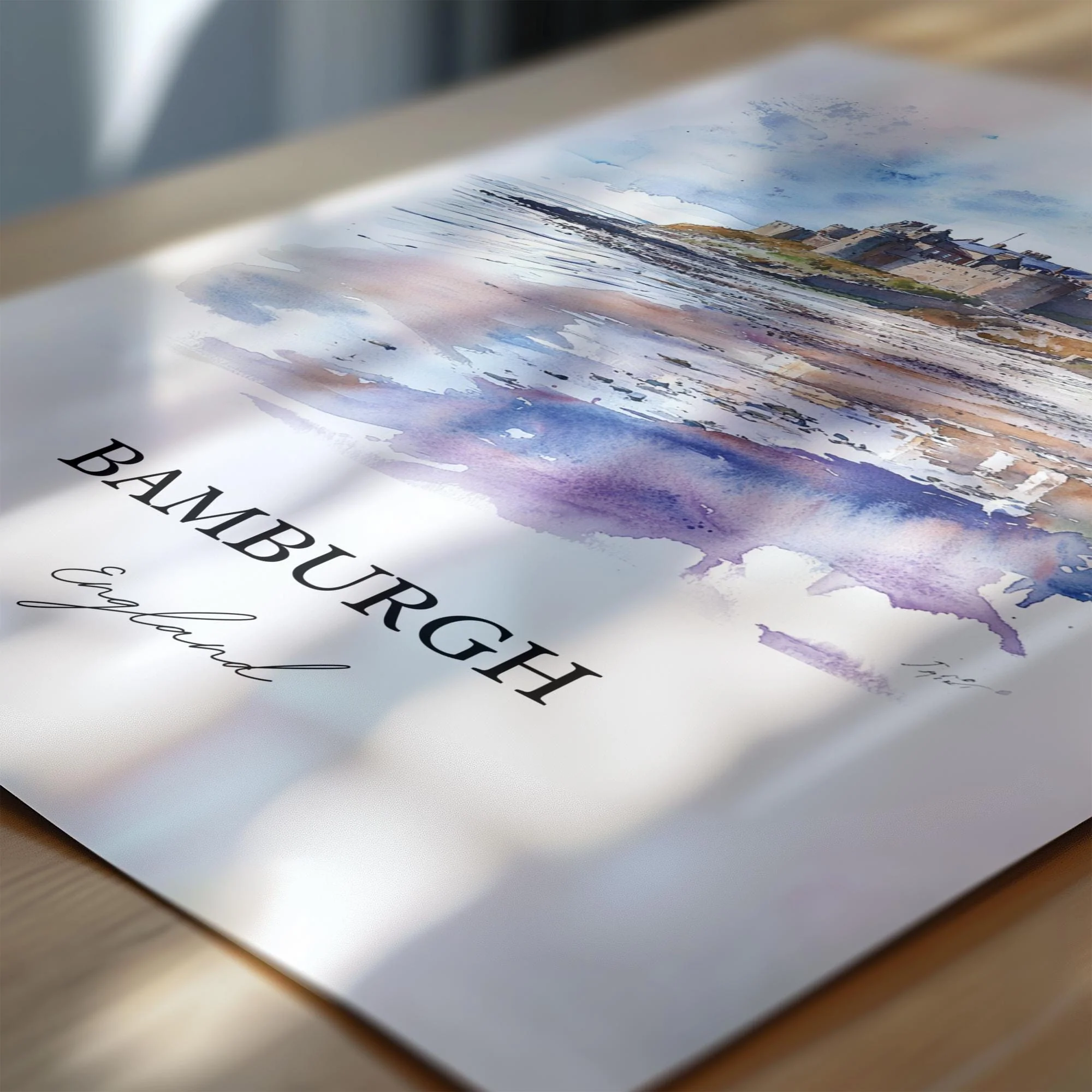 Bamburgh, England – Watercolor Art Print - Image 3