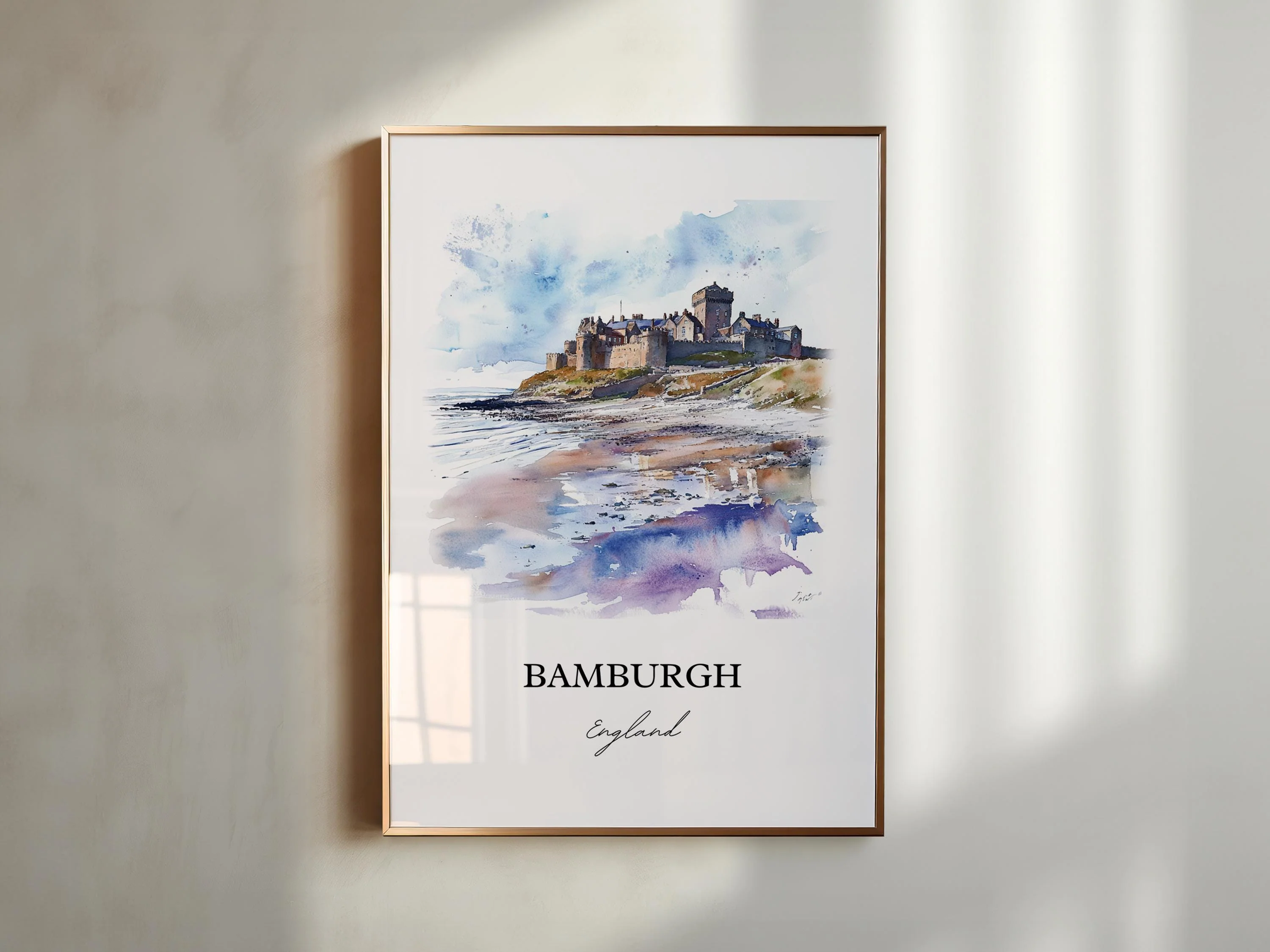 Bamburgh, England – Watercolor Art Print - Image 6