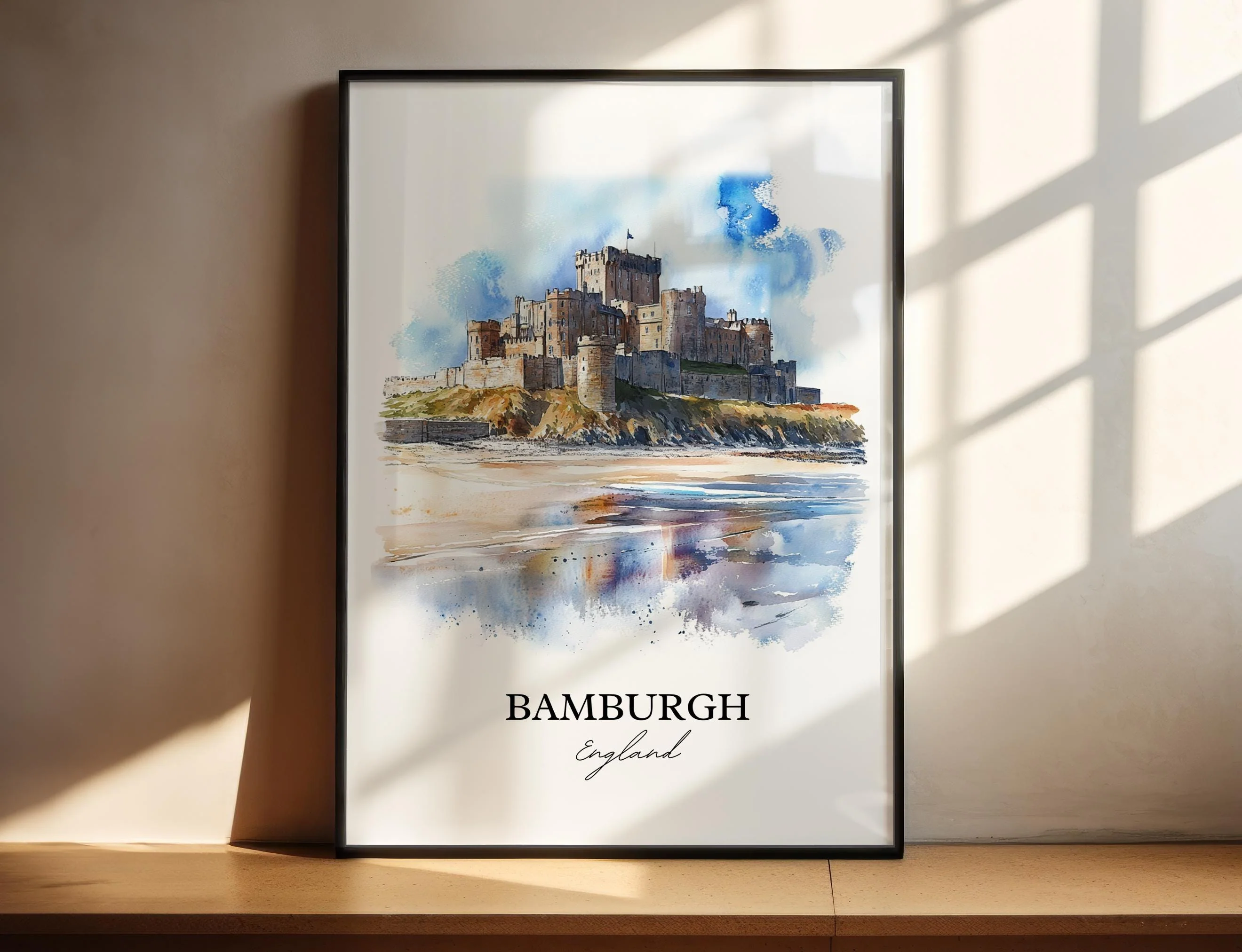 Bamburgh, England – Watercolor Art Print