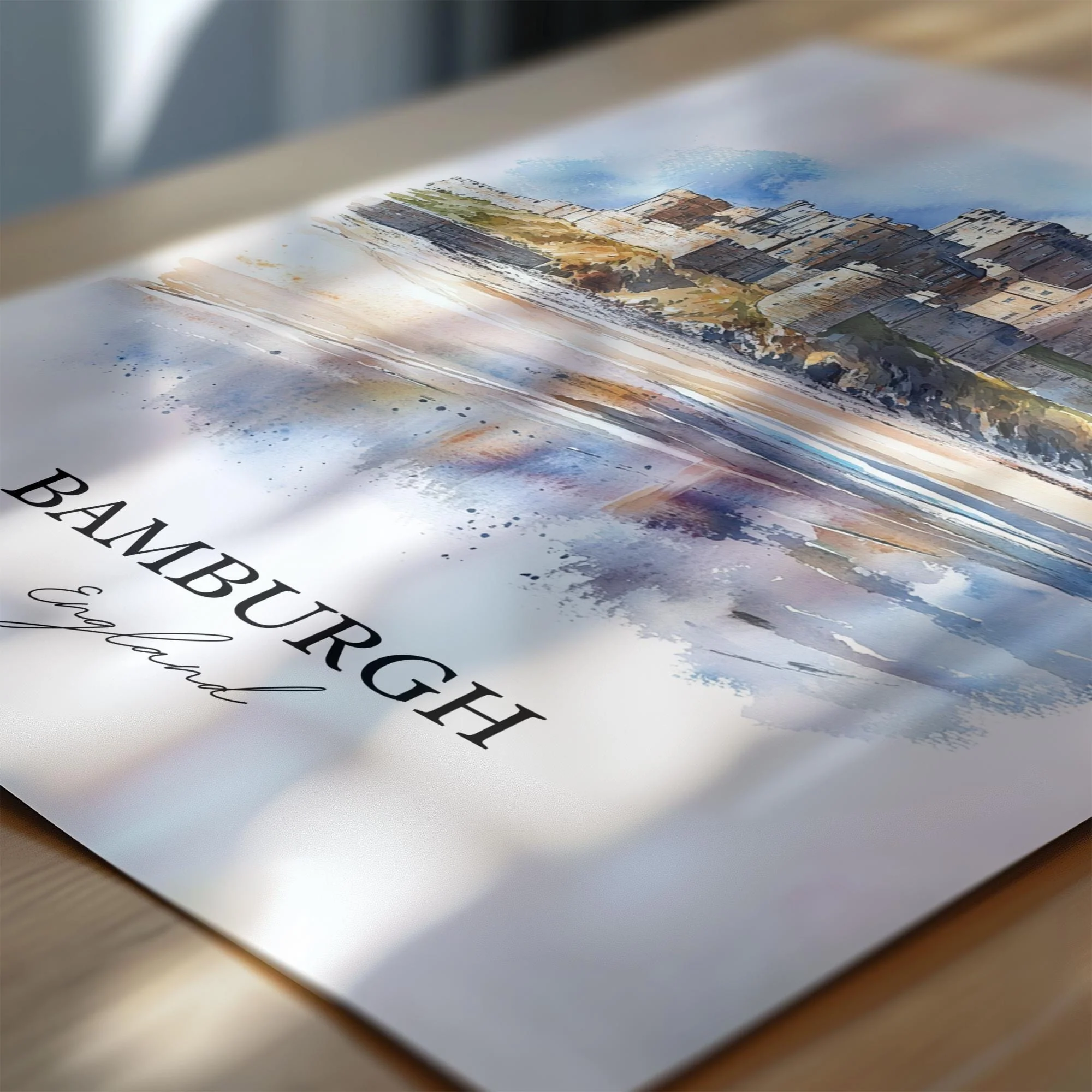 Bamburgh, England – Watercolor Art Print - Image 2