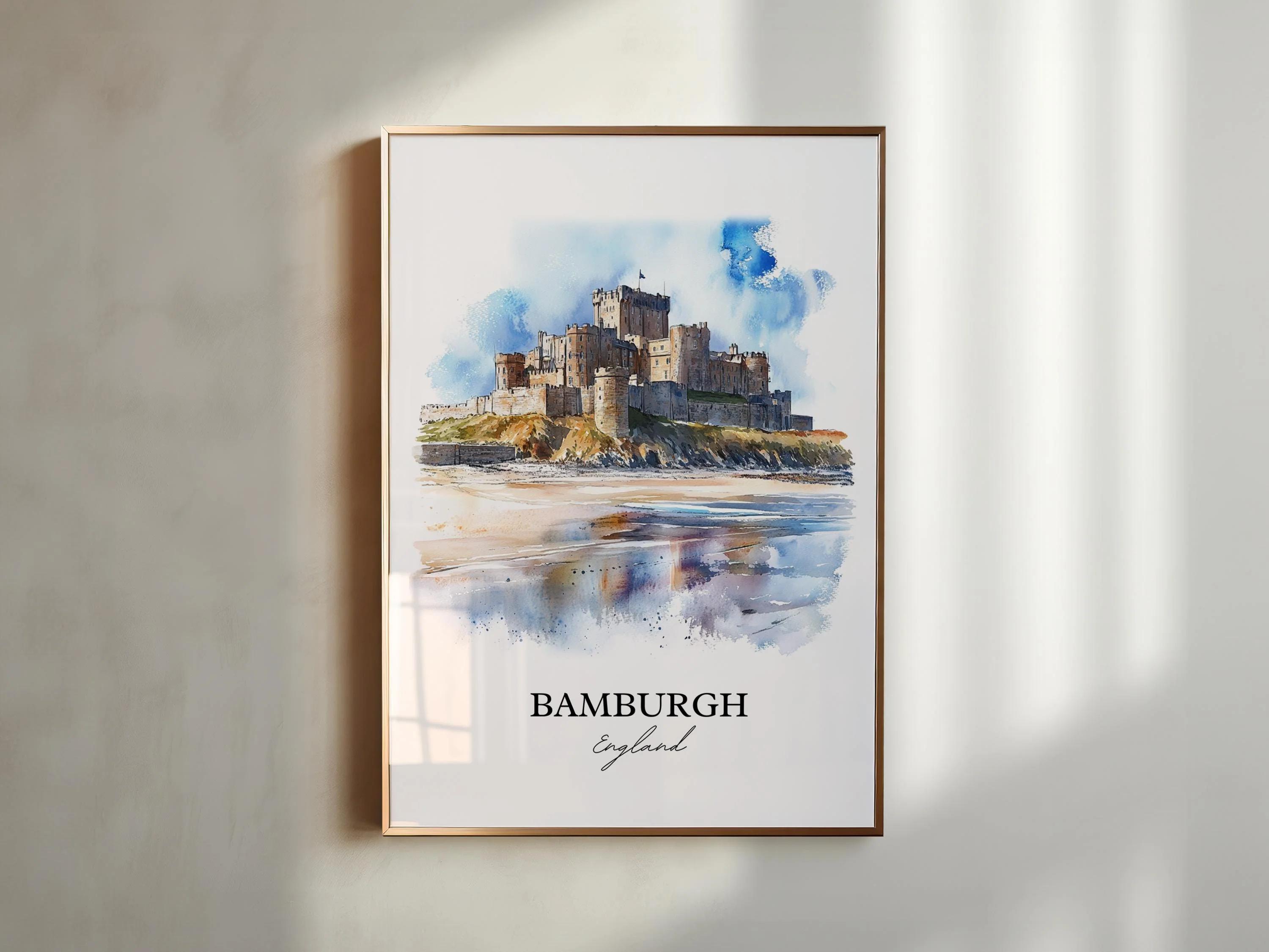 Bamburgh, England – Watercolor Art Print - Image 3
