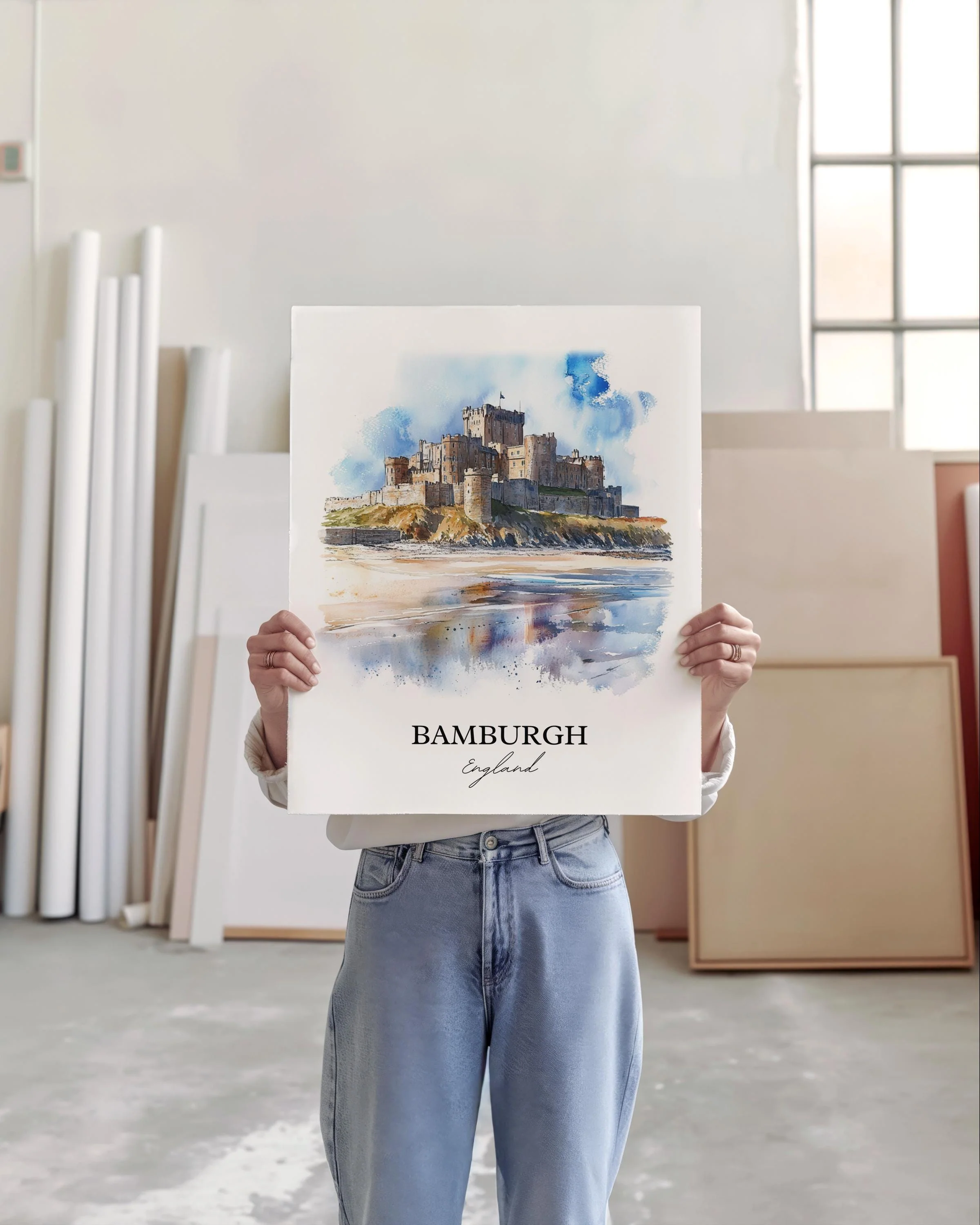 Bamburgh, England – Watercolor Art Print - Image 5