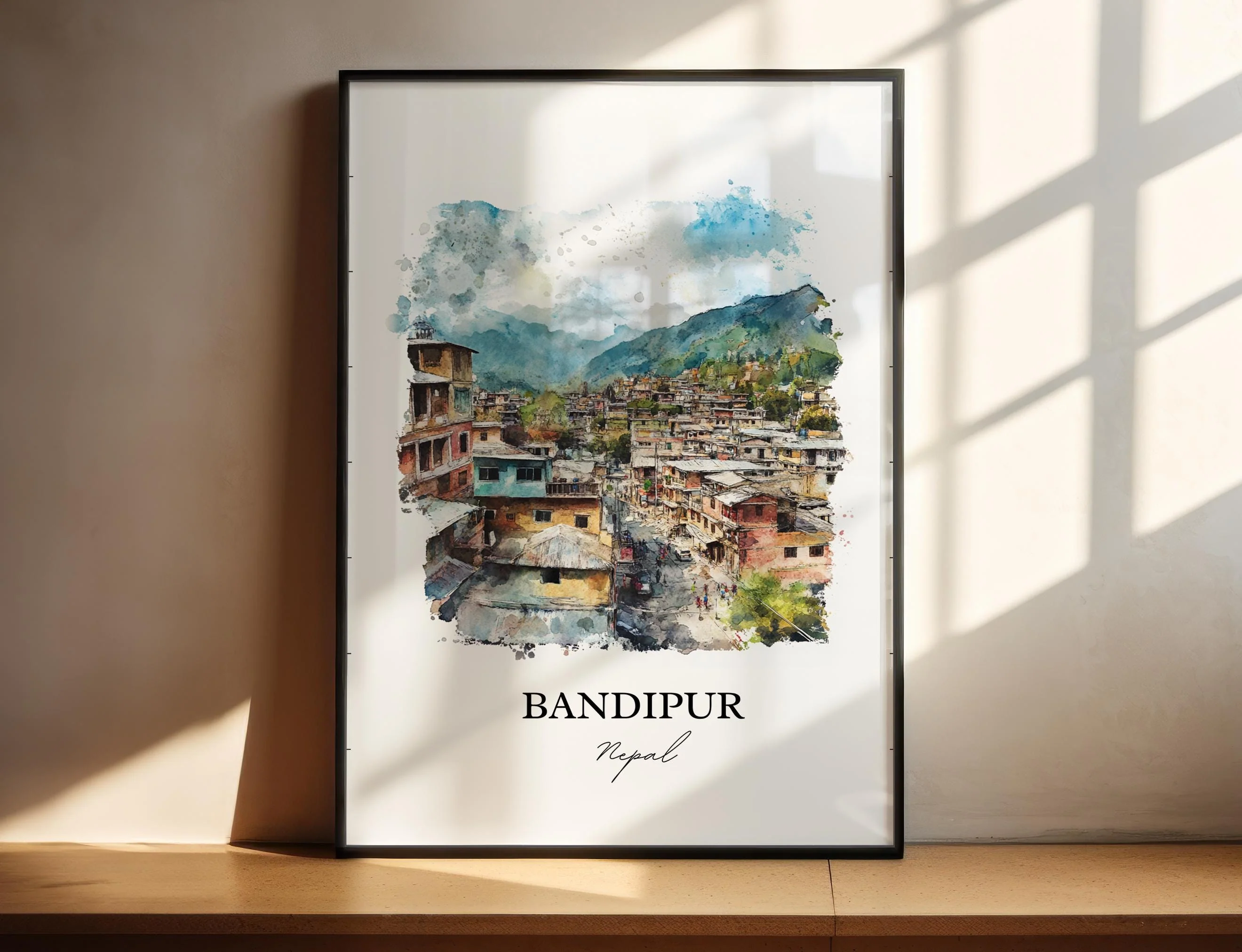 Bandipur, Nepal – Watercolor Art Print