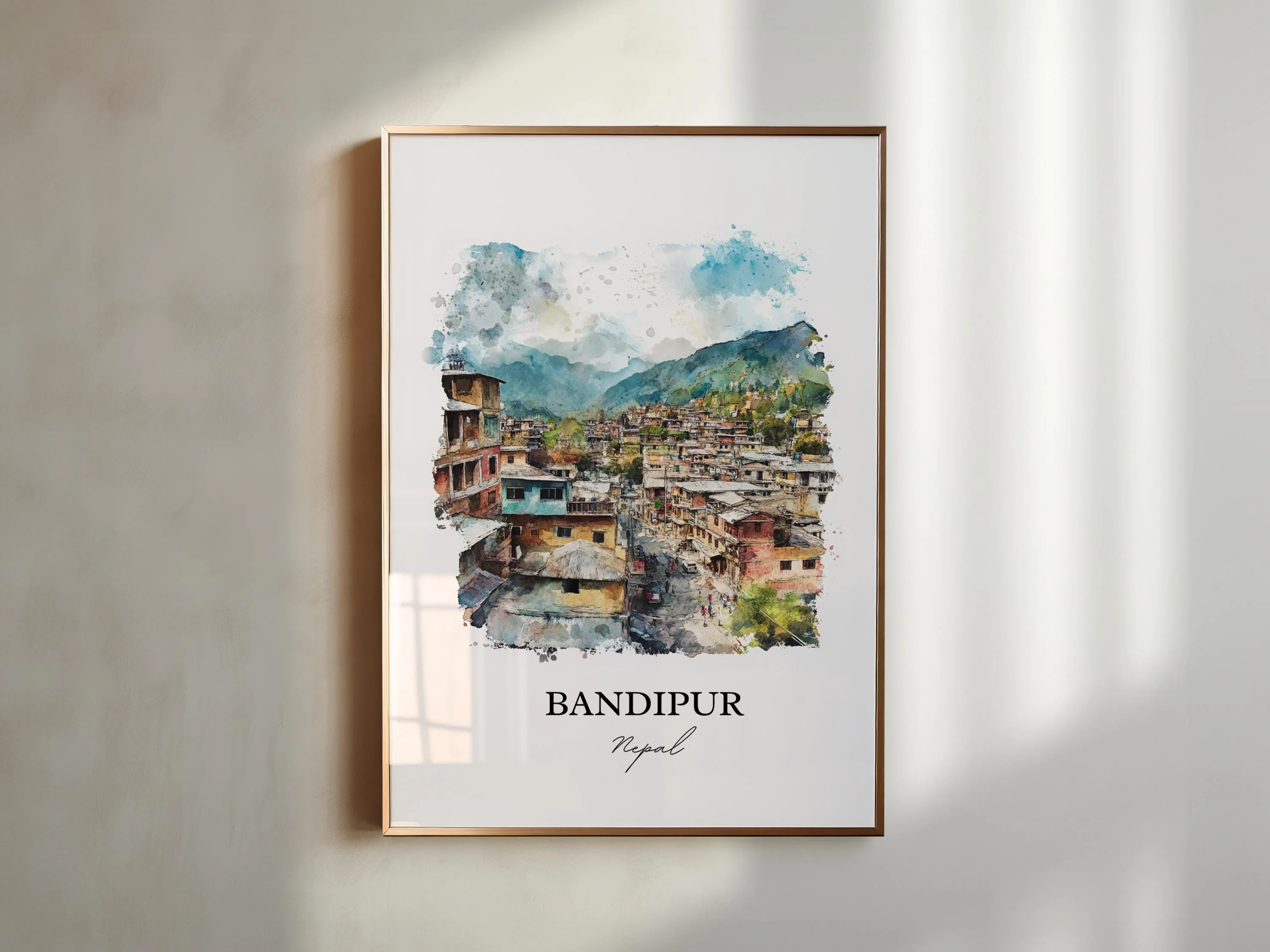 Bandipur, Nepal – Watercolor Art Print - Image 4