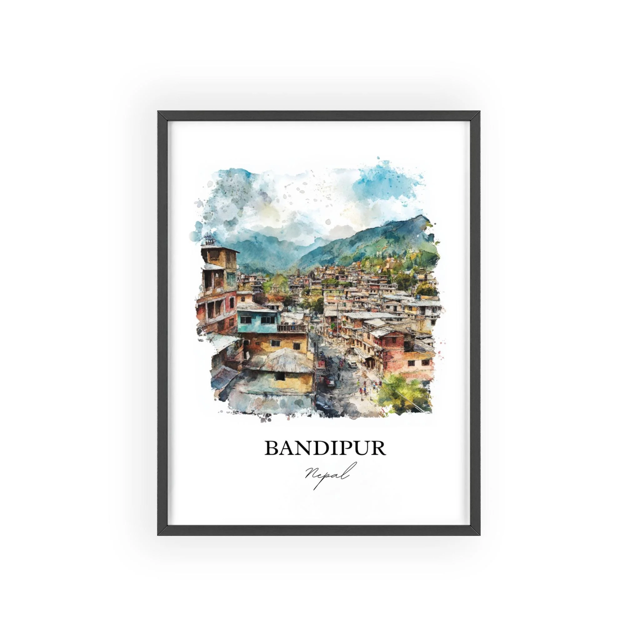 Bandipur, Nepal – Watercolor Art Print - Image 7