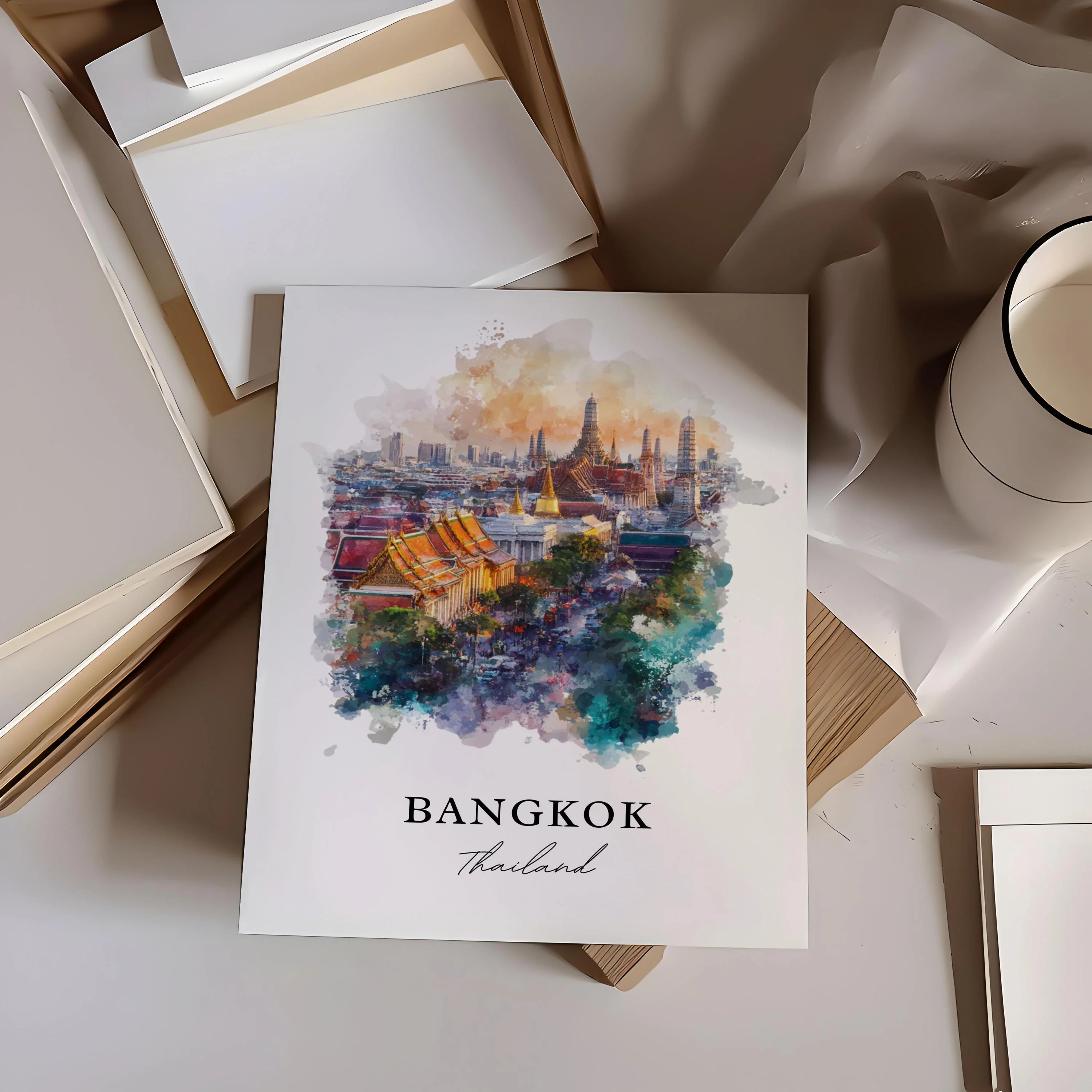Bangkok, Thailand – Watercolor Art Print - Image 3