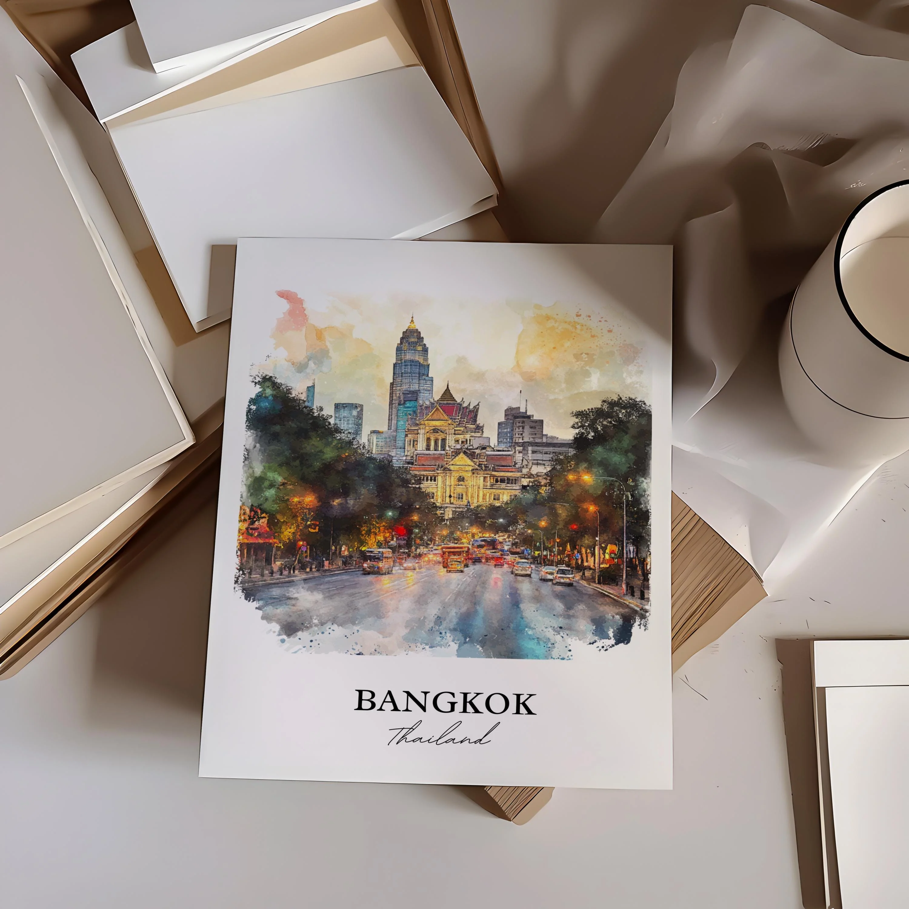 Bangkok, Thailand – Watercolor Art Print - Image 6