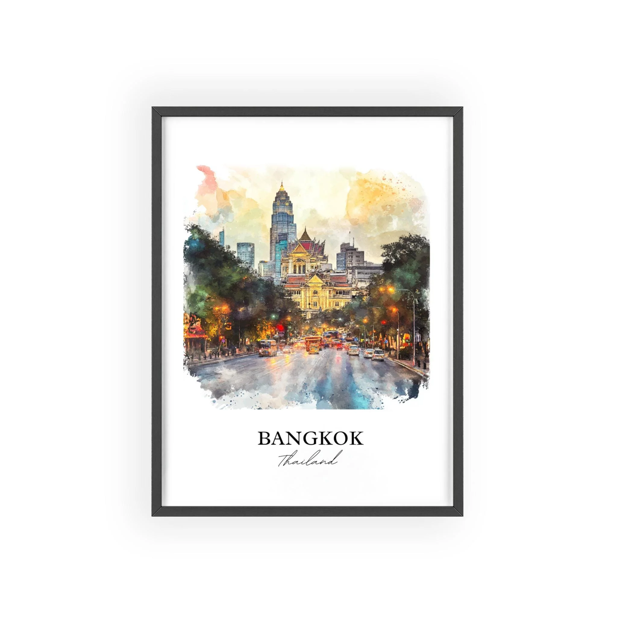 Bangkok, Thailand – Watercolor Art Print - Image 7