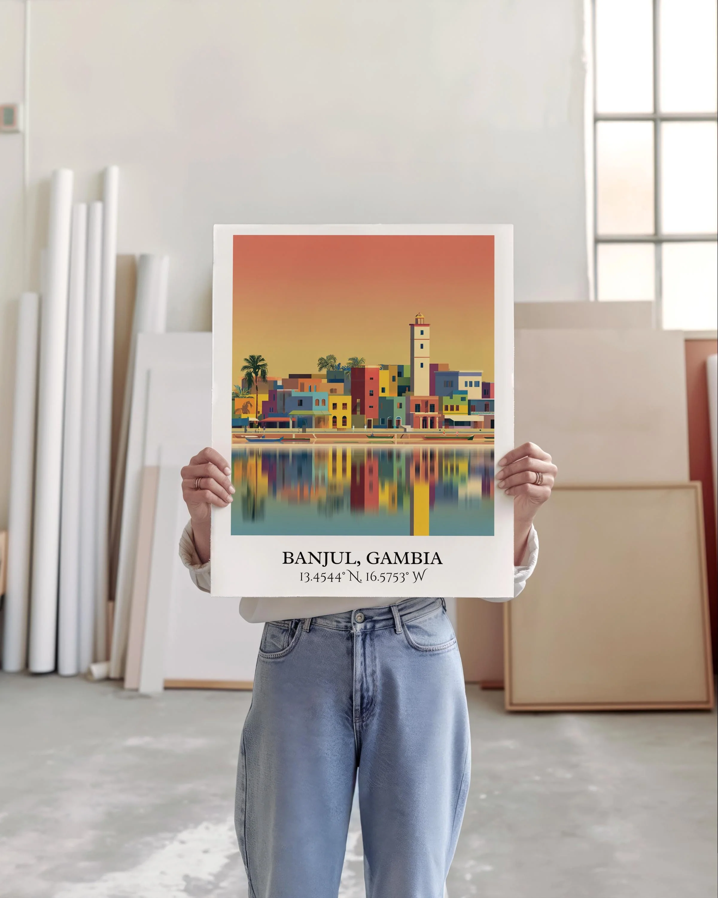 Banjul, Gambia – Watercolor Art Print - Image 4